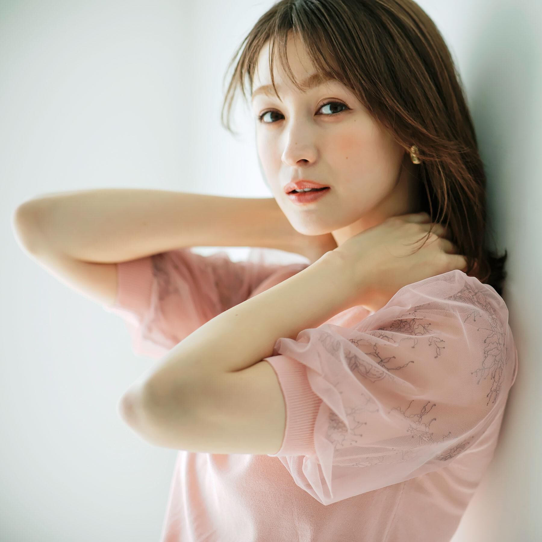 index「チュールレーススリーブニット【洗濯機洗い可】」|ニット・セーター|ピンク(071)