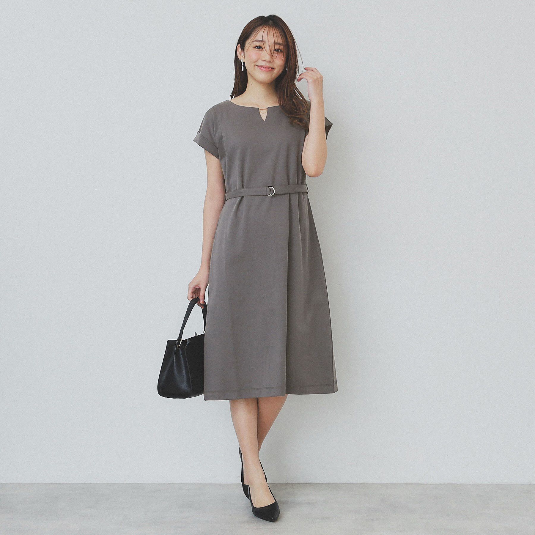 index「《5色展開/XS-3Lサイズ》Iラインシルエットワンピース【UV/接触冷感/洗濯機洗い可】」|ワンピース|