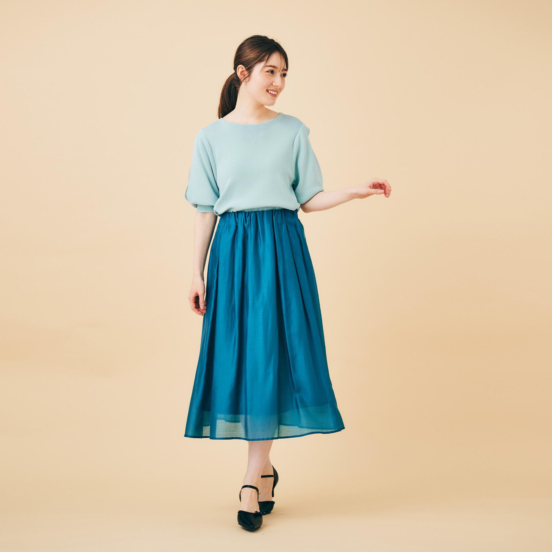 index「《6色展開/XS-LLサイズ》ドライタッチ デザインスリーブニット【洗濯機洗い可/接触冷感/抗ピル】」|ニット・セーター|