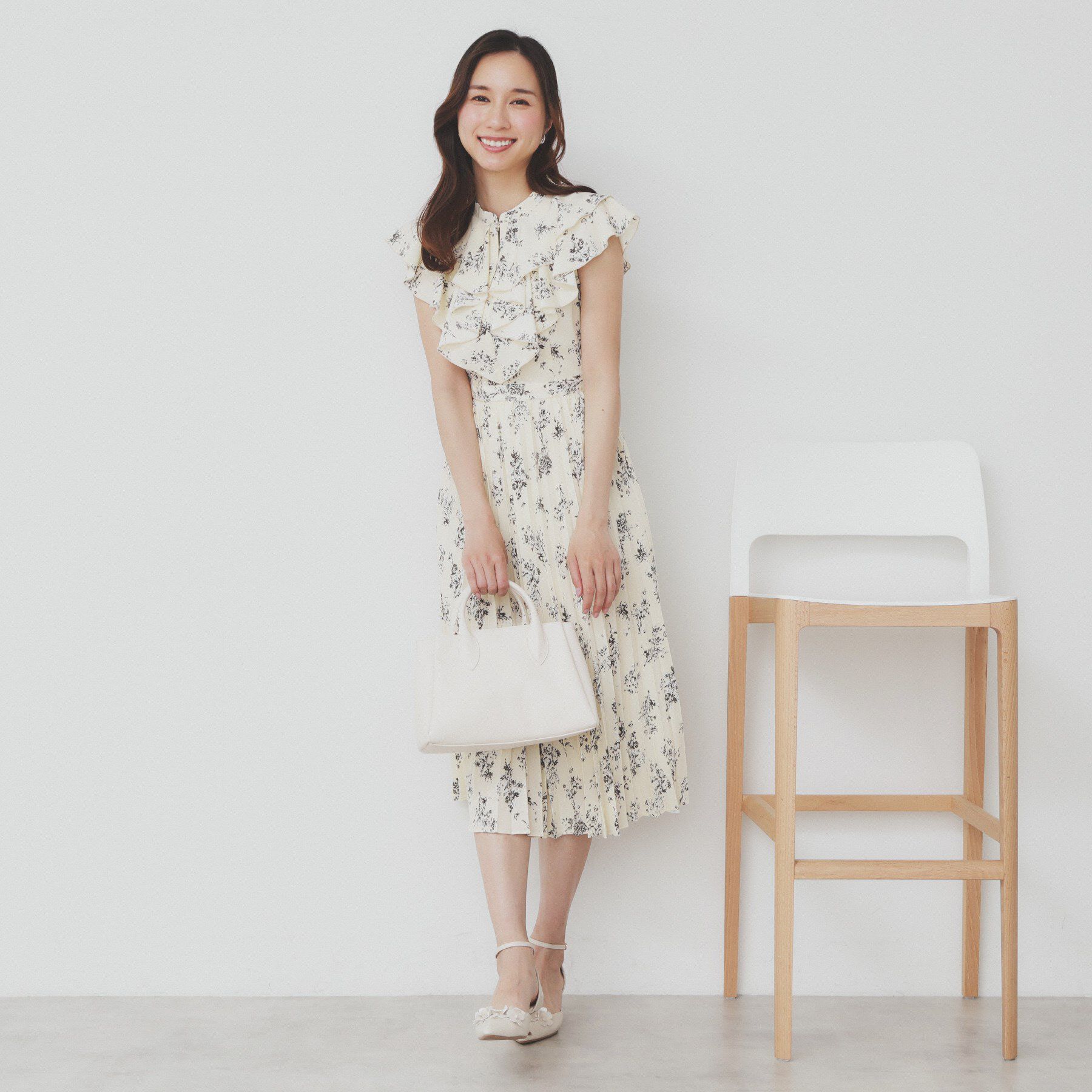 index「《美人百花掲載》フリルプリーツ花柄ワンピース【洗濯機洗い可/イージーアイロン/防シワ】」|ワンピース|