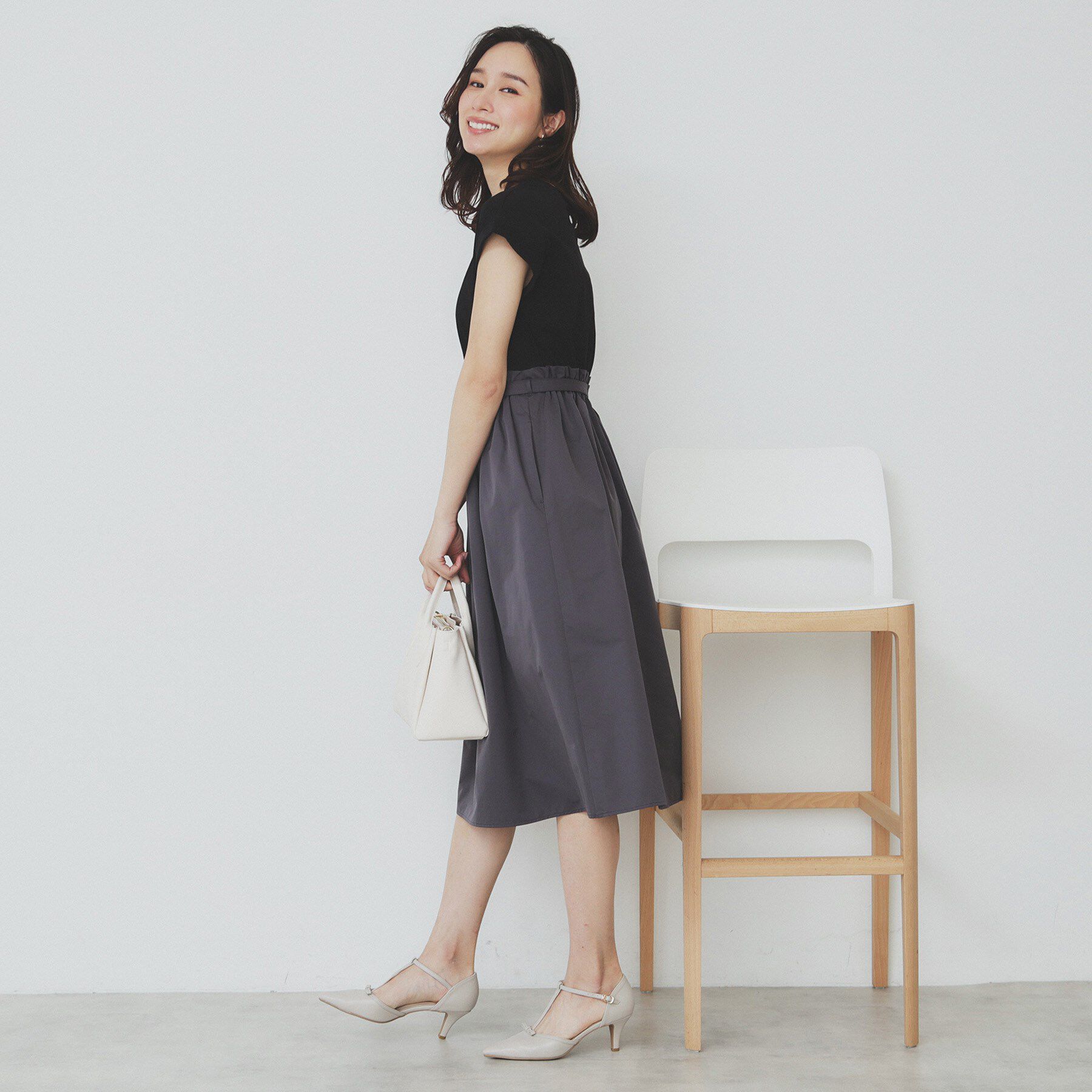 index「ドッキングフレアワンピース【洗濯機洗い可】」|ワンピース|