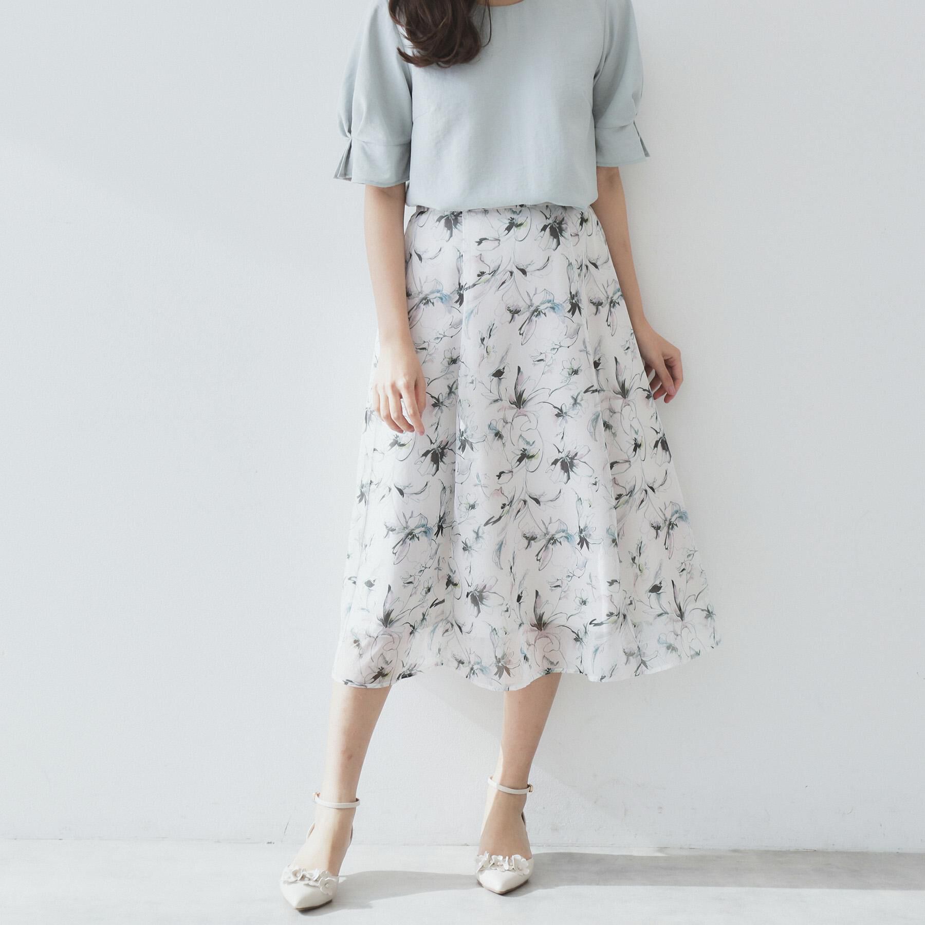 index「シアーフラワーフレアスカート【洗濯機洗い可】」|スカート|