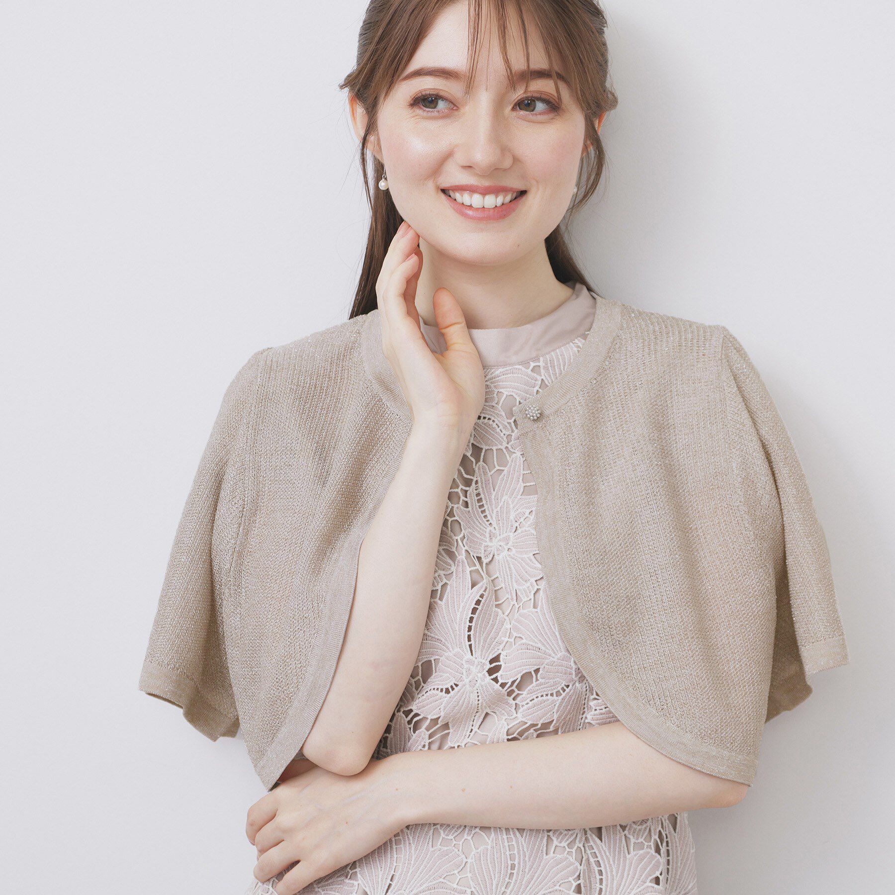 index「ビジュー釦ラメボレロカーディガン【洗濯機OK/抗ピル】」|カーディガン|