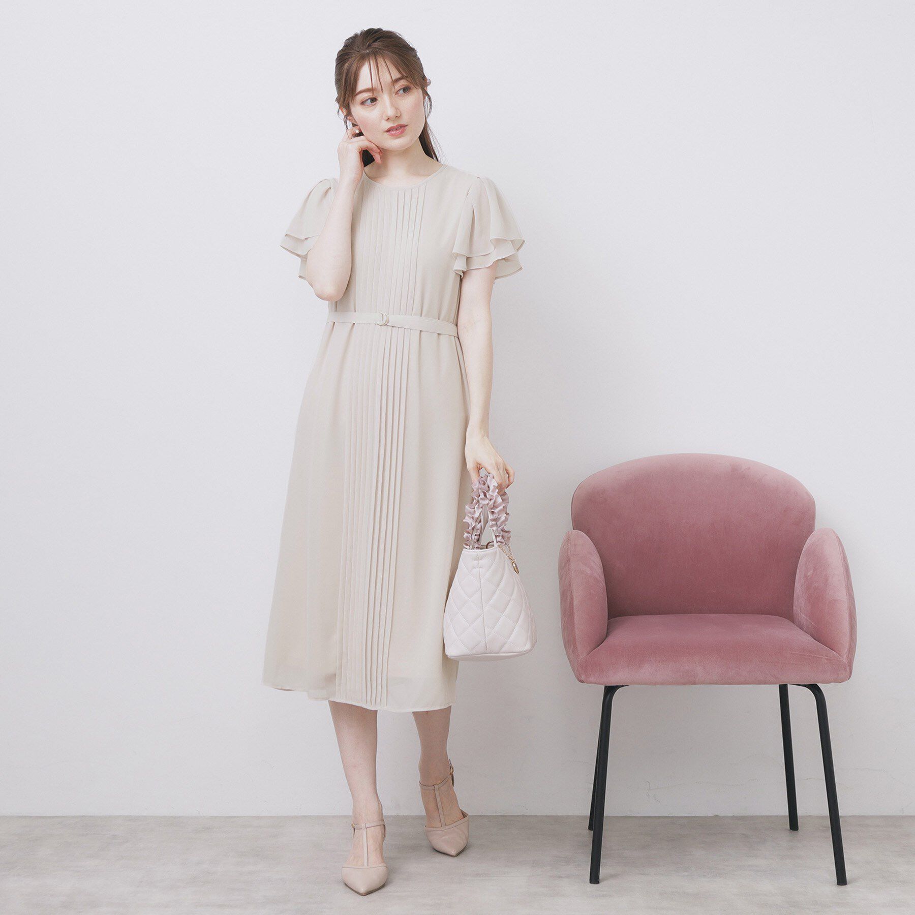 index「フロントタックIラインワンピース【洗濯機洗い可/防シワ】」|ワンピース|