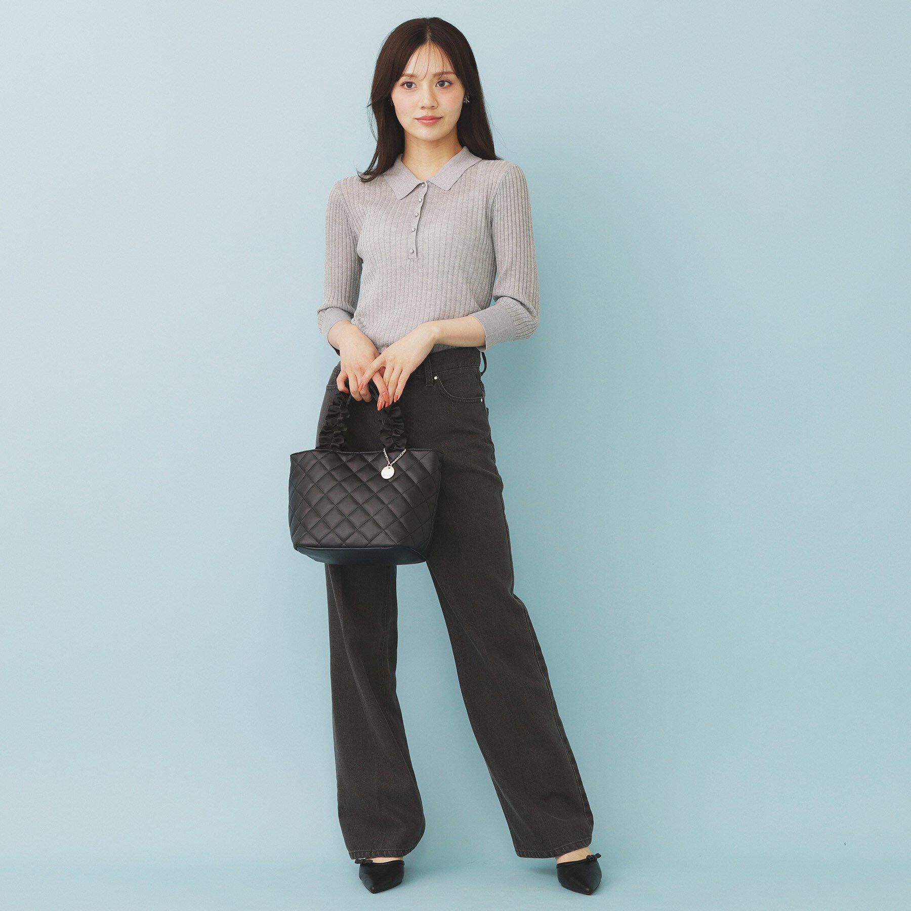 index「シアーリブ衿付きニット【洗濯機洗い可/抗ピル】」|ニット・セーター|