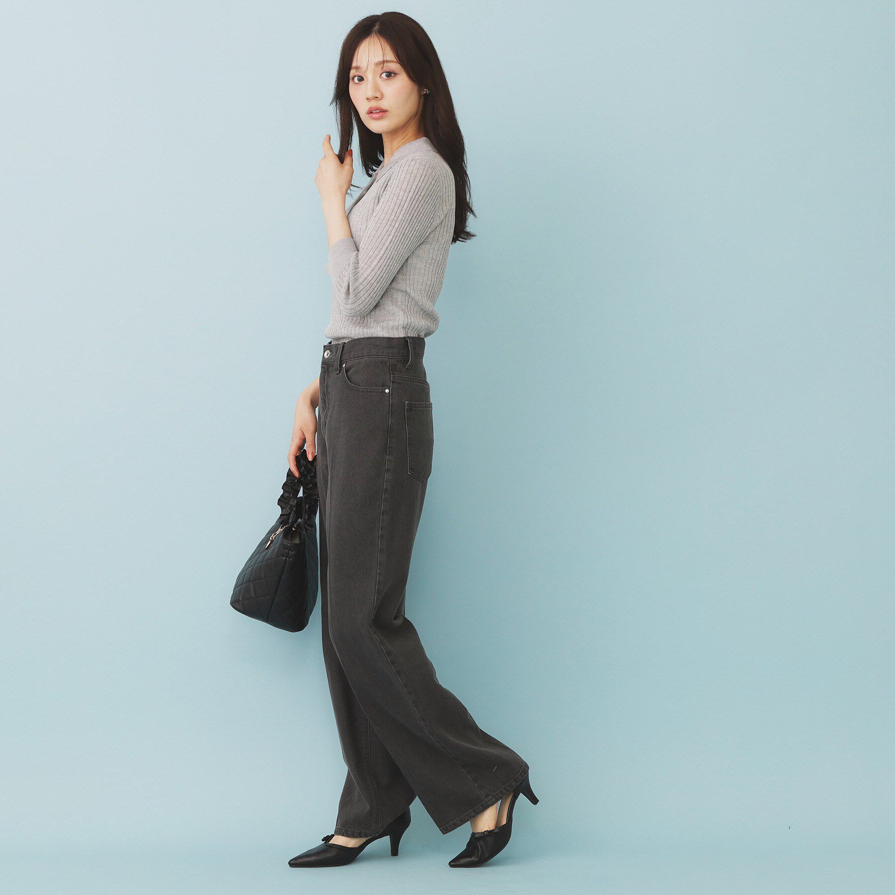 index「シアーリブ衿付きニット【洗濯機洗い可/抗ピル】」|ニット・セーター|