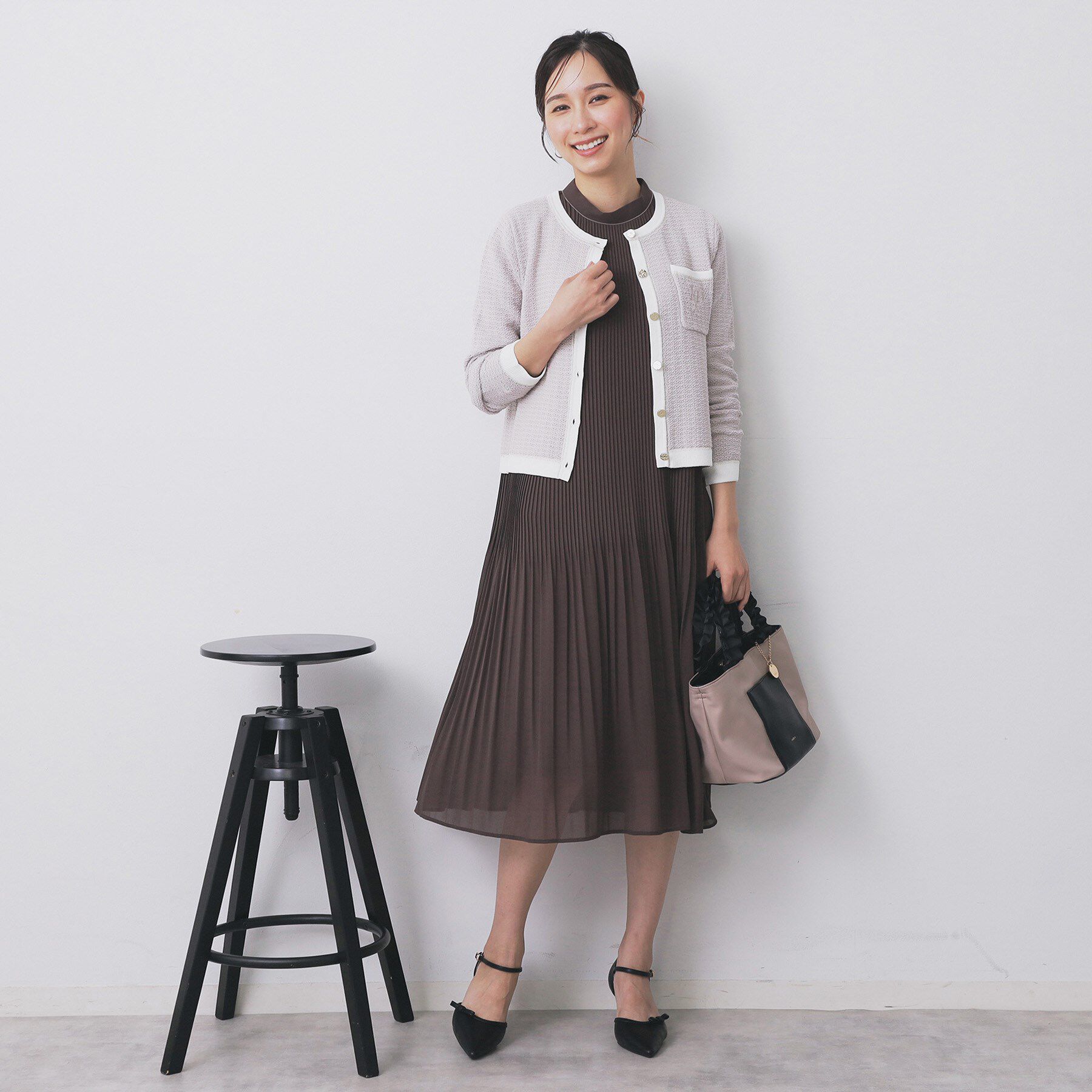 index「ロゴ刺繍クルーカーディガン【洗濯機洗い可】」|カーディガン|