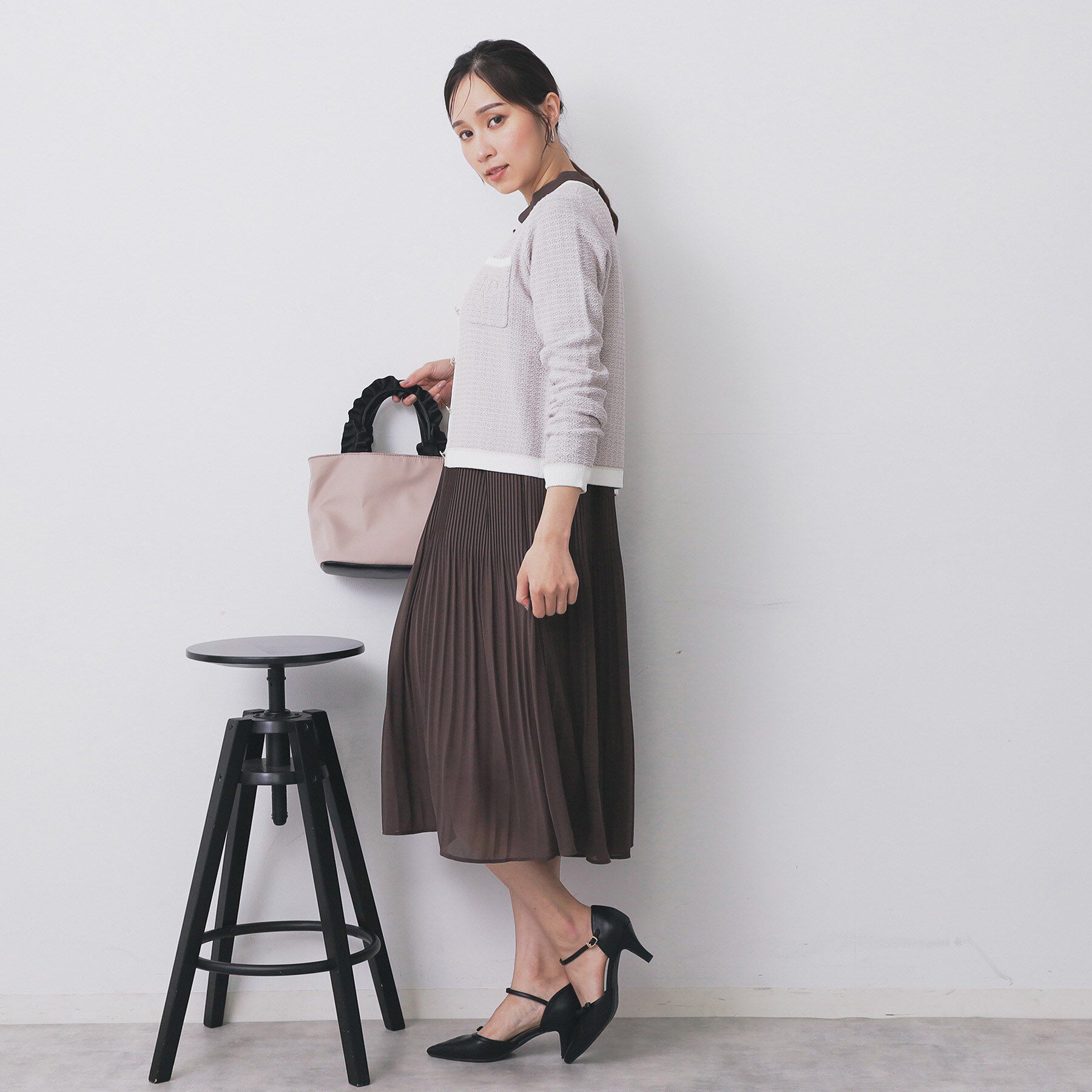 index「ロゴ刺繍クルーカーディガン【洗濯機洗い可】」|カーディガン|