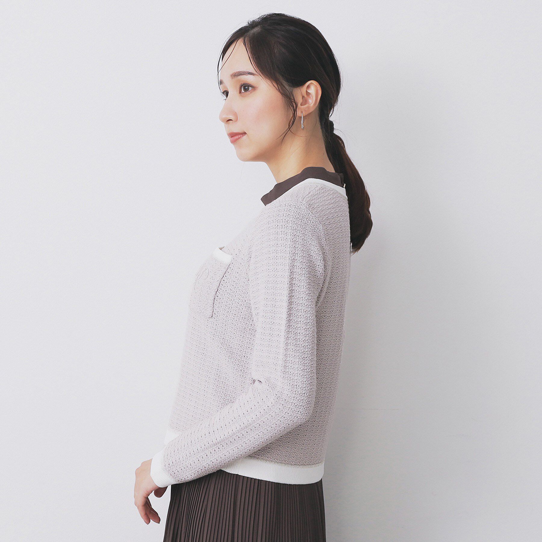 index「ロゴ刺繍クルーカーディガン【洗濯機洗い可】」|カーディガン|