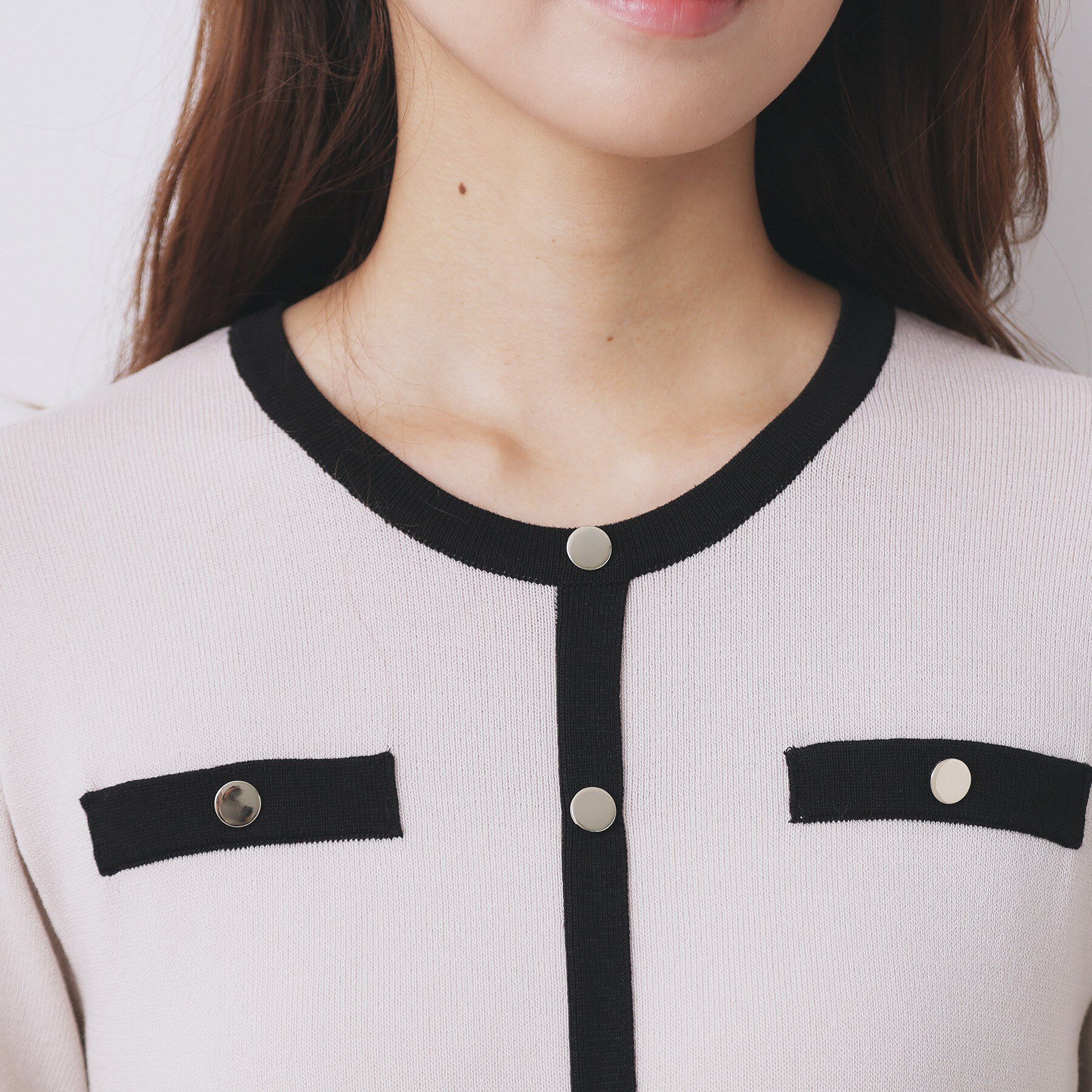 index「バイカラードッキング風ニットワンピース【洗濯機OK/抗ピル】」|ワンピース|