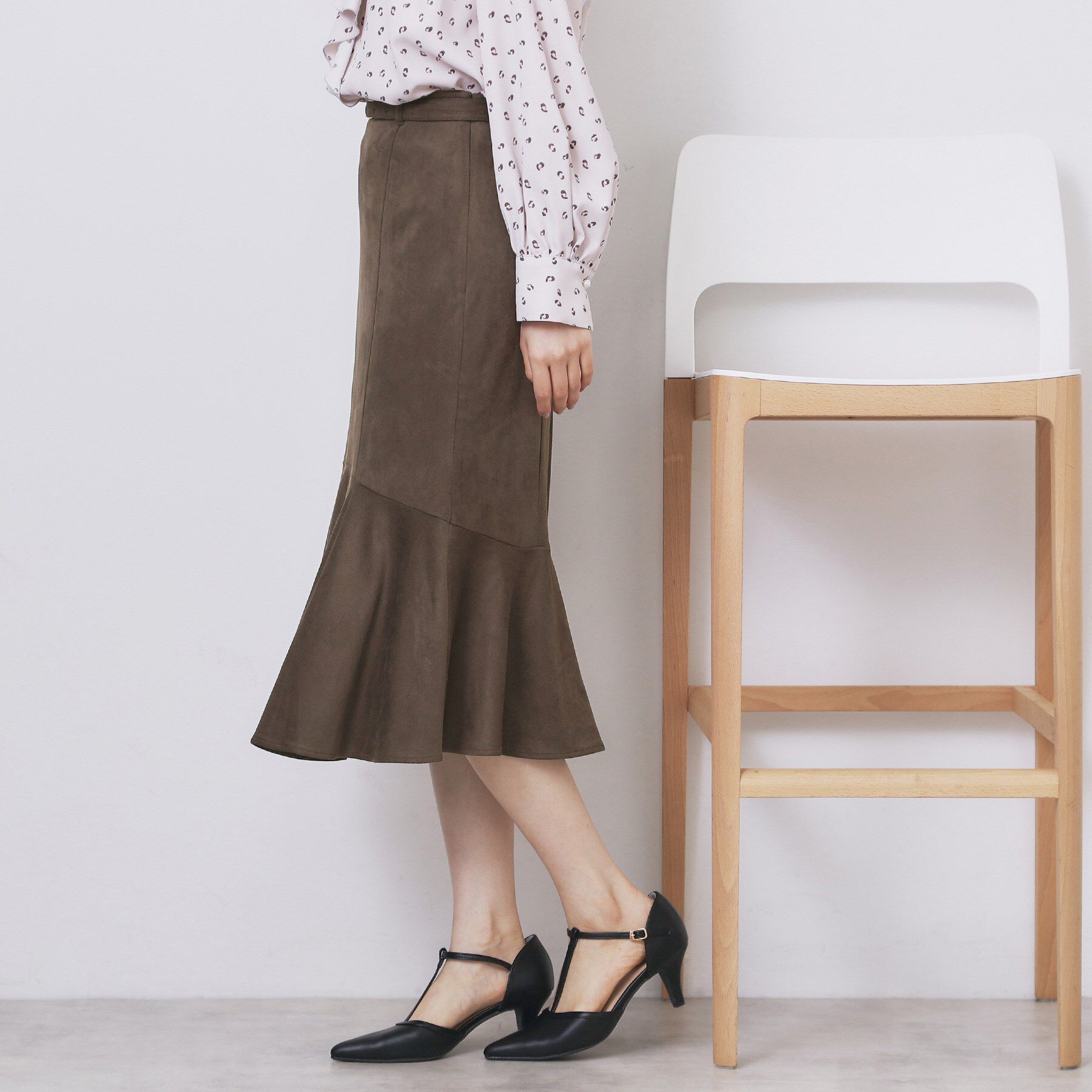 index「フェイクスウェード切り替えマーメイドスカート【洗濯機OK/イージーアイロン/防シワ】」|スカート|