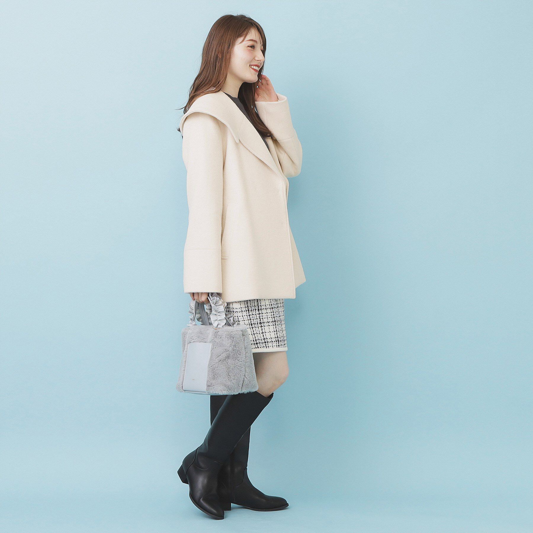 index「ベルト付ビッグカラーミドルコート」|チェスターコート|