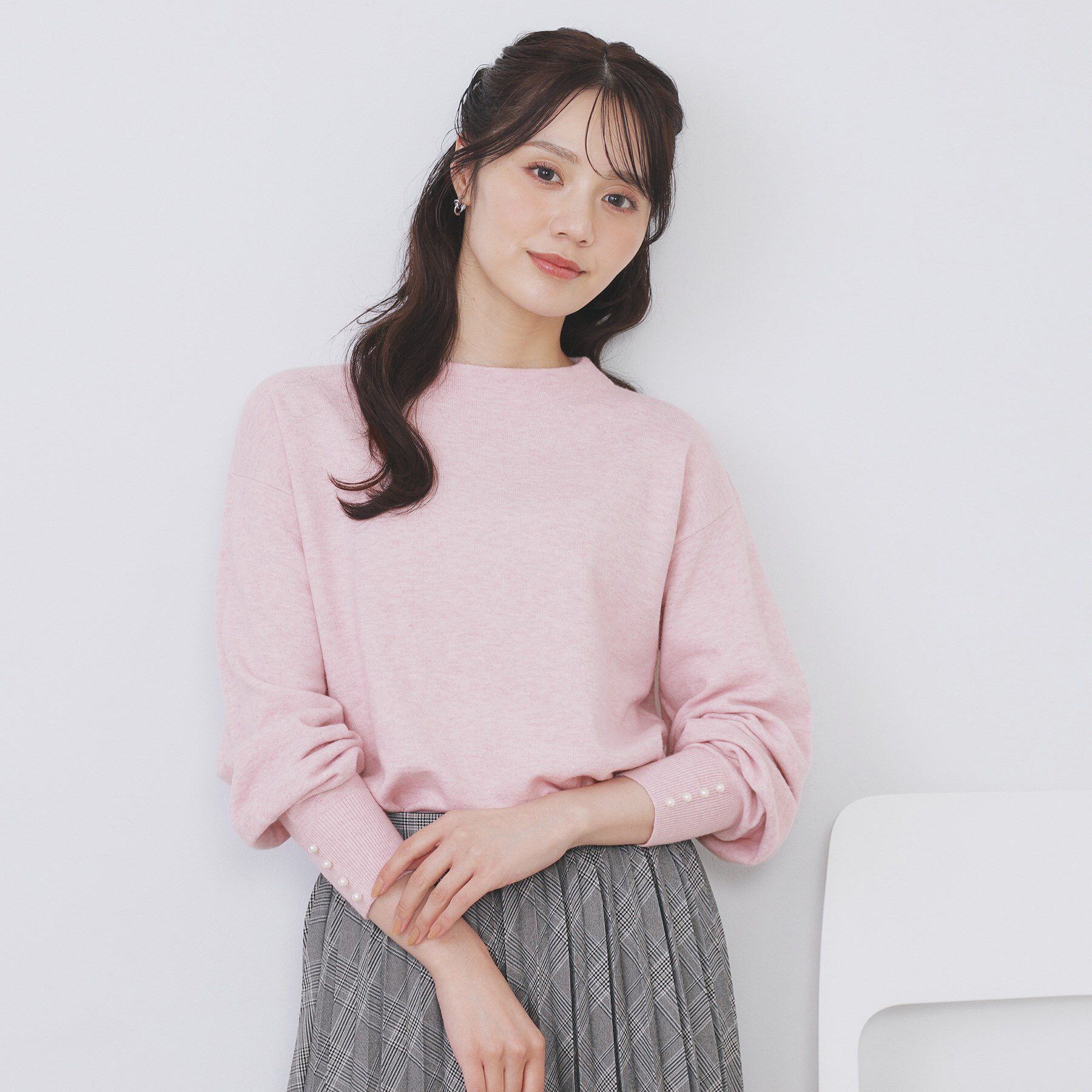 index「ふんわりボトルネックパフスリーブニット【洗濯機OK】」|ニット・セーター|