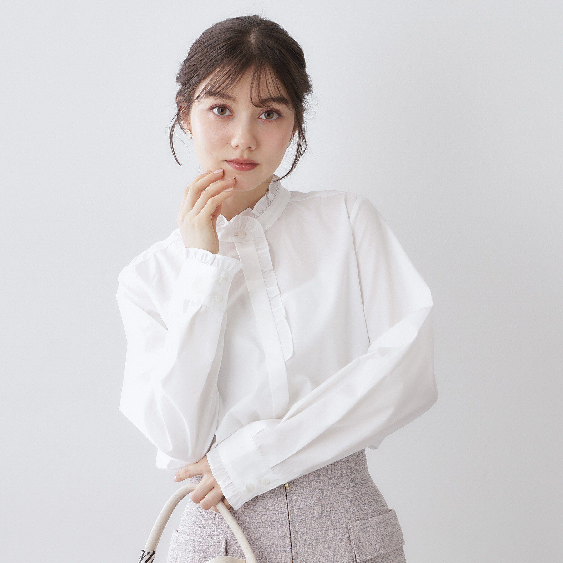 index「ブロードフロントフリルブラウス【洗濯機OK】《5col》」|シャツ・ブラウス|