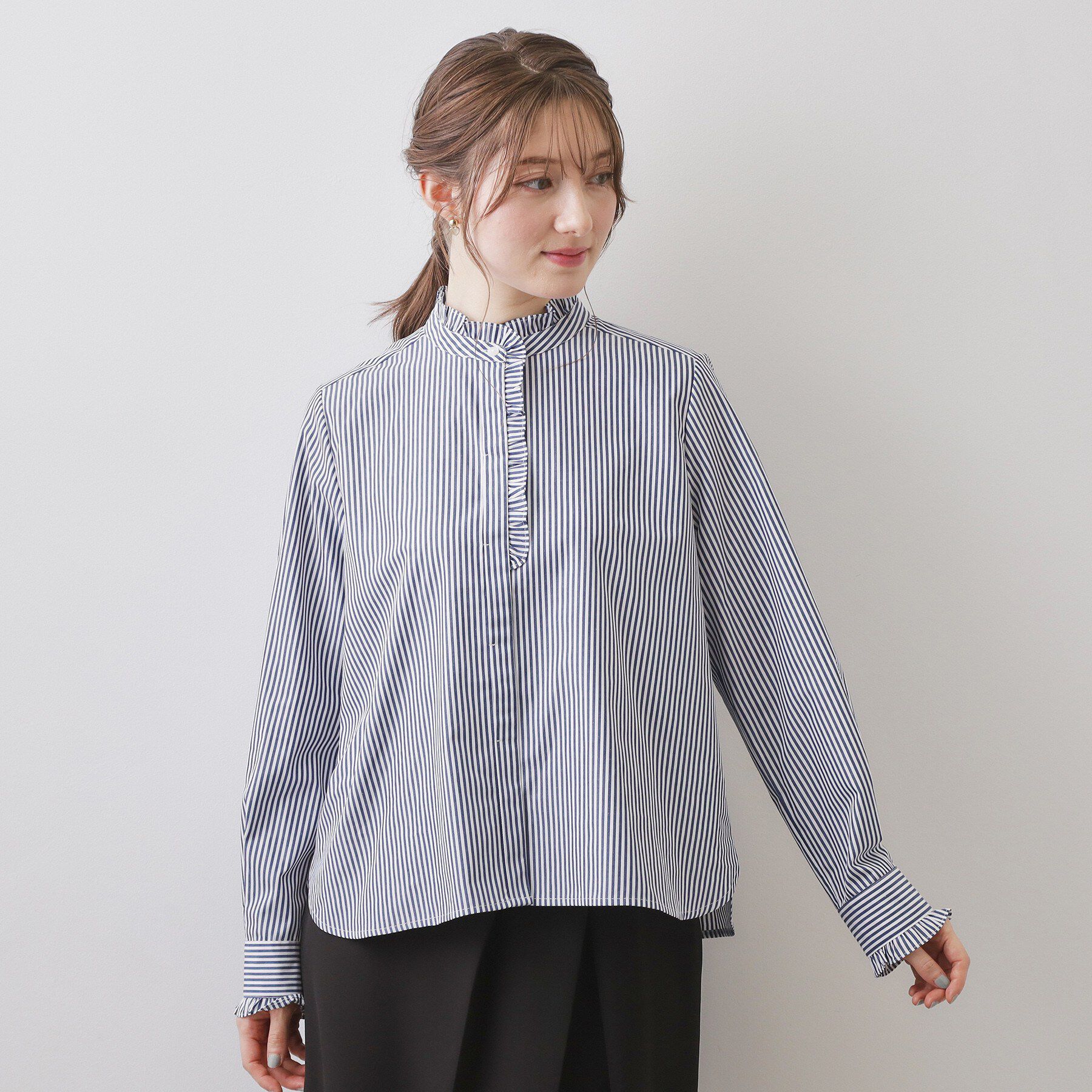 index「ブロードフロントフリルブラウス【洗濯機OK】《5col》」|シャツ・ブラウス|