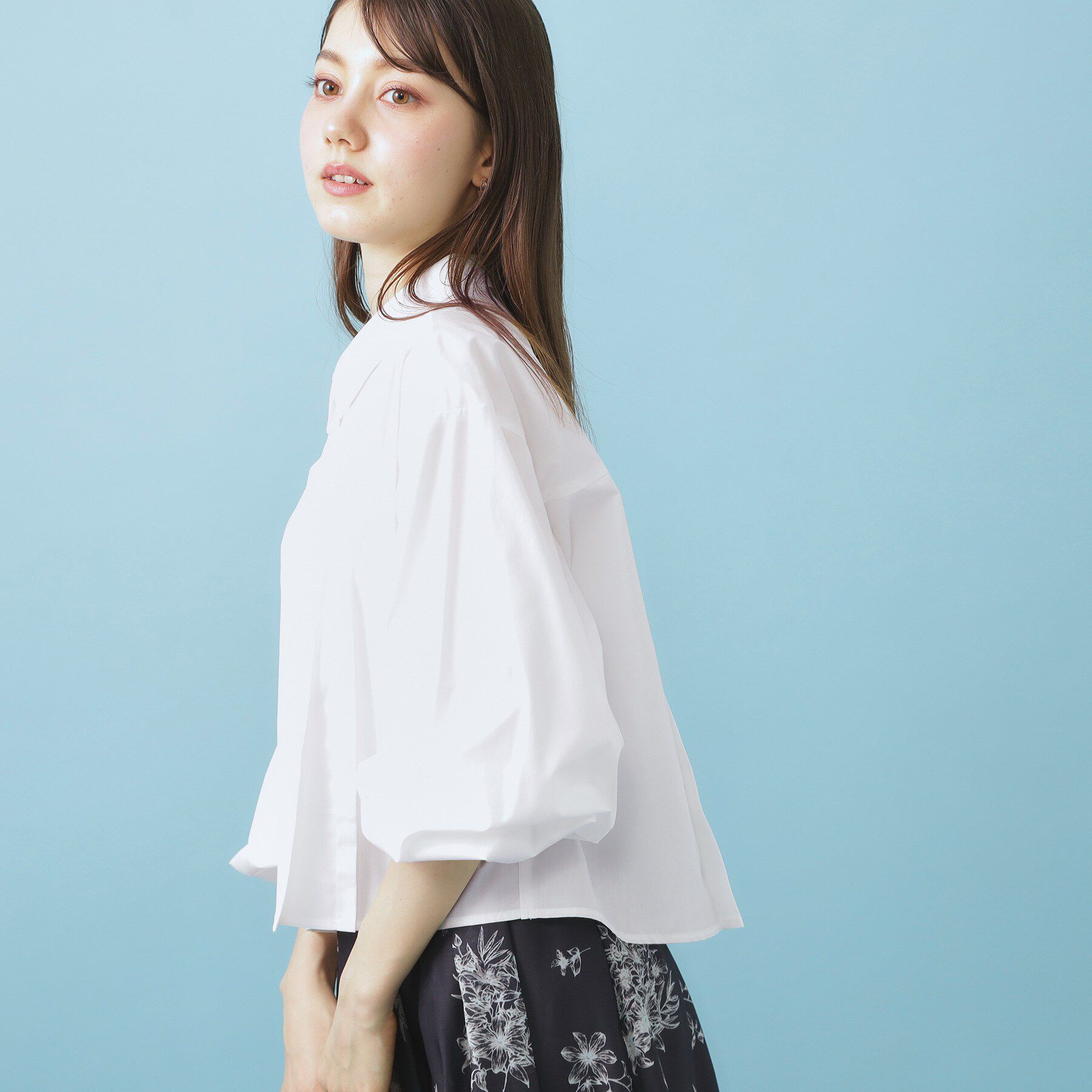 index「ブロード短丈タックシャツ【洗濯機OK】《5col》」|シャツ・ブラウス|