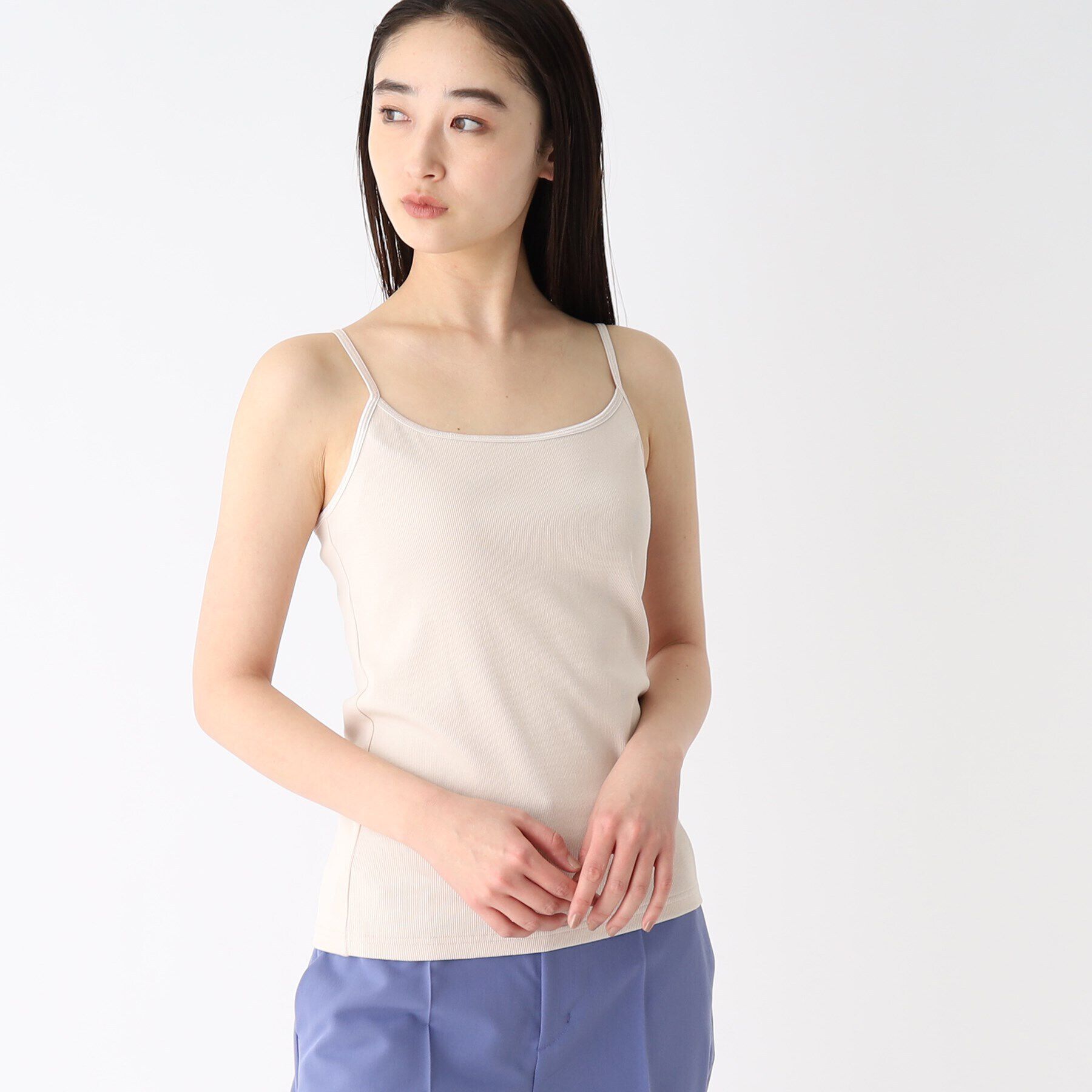 OPAQUE.CLIP「リブキャミソール【洗濯機洗い可】」|キャミソール|ライトベージュ(05