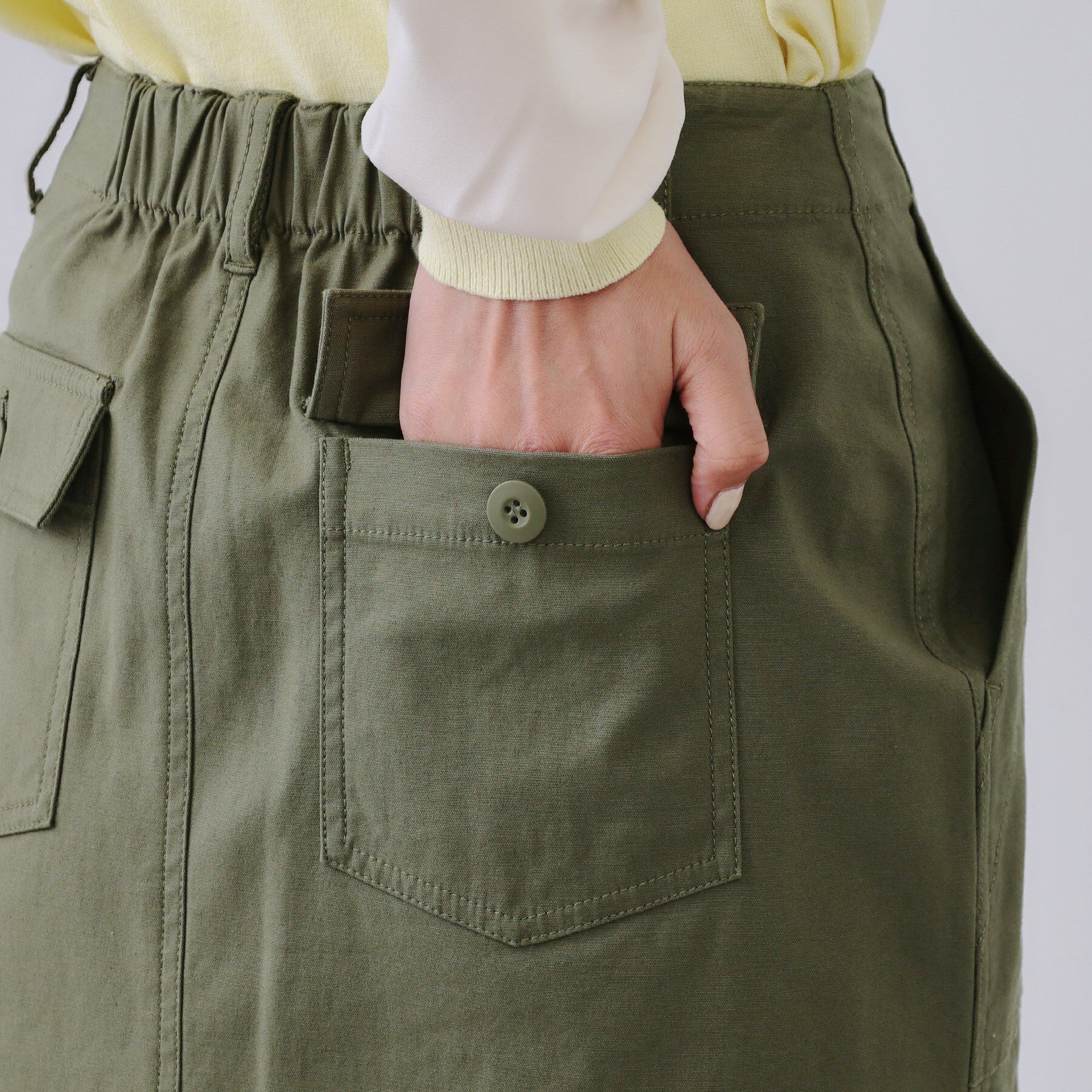 OPAQUE.CLIP「《S-LLsize》ストレッチベイカーナロースカート【洗濯機洗い可】」|スカート|