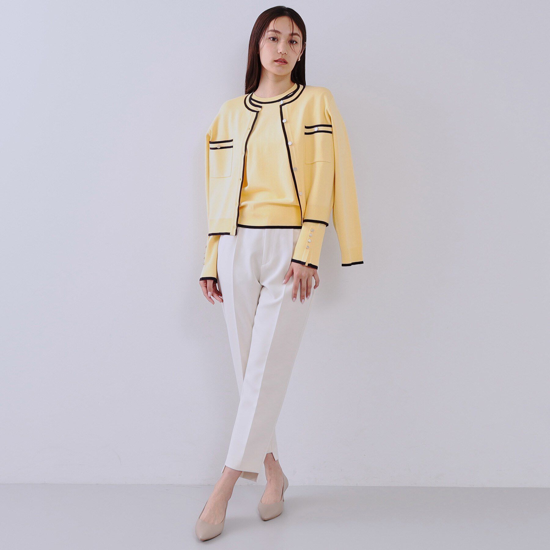 OPAQUE.CLIP「配色ラインニット/アンサンブル対応【洗濯機洗い可】」|ニット・セーター|