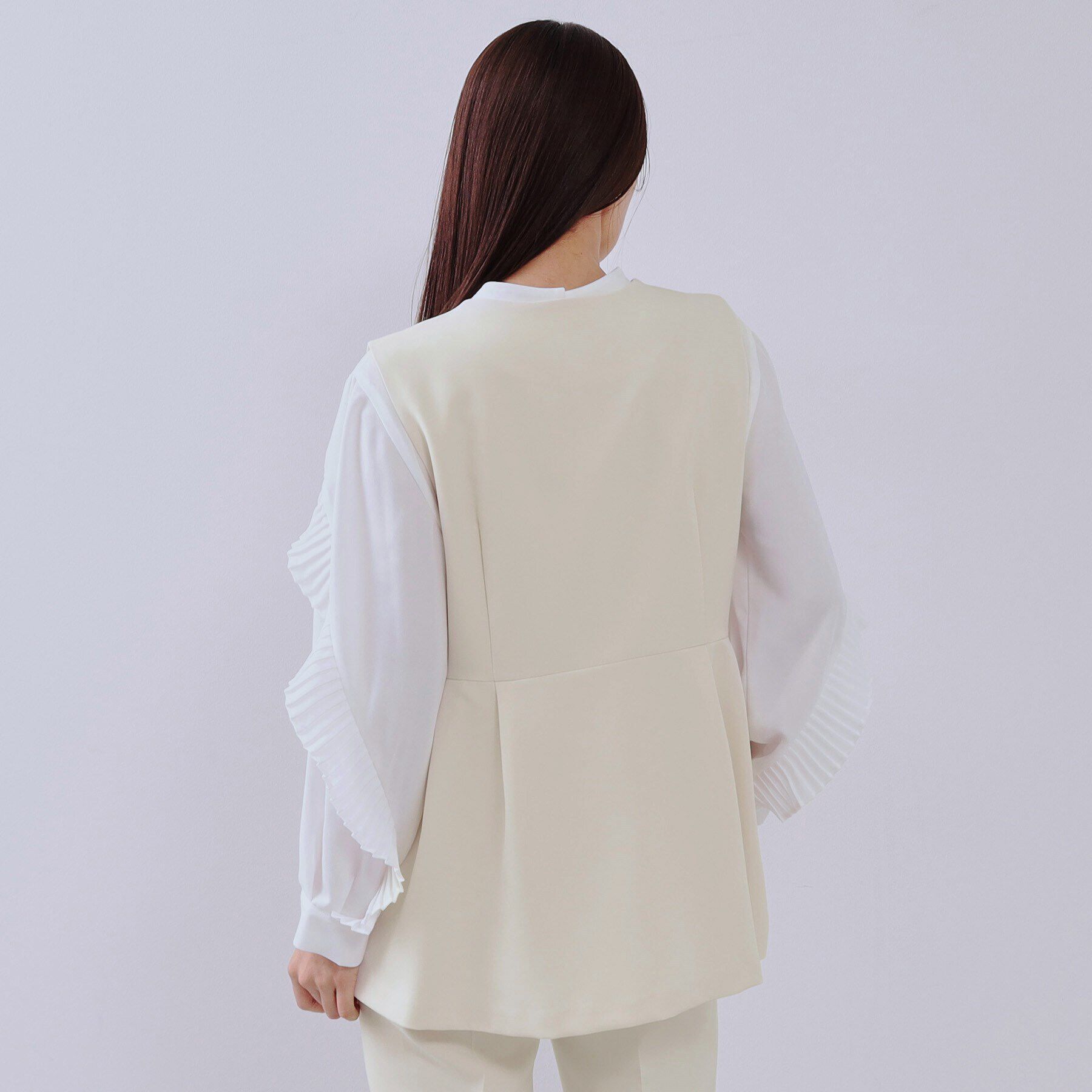 OPAQUE.CLIP「《通勤対応/セットアップ対応》ペプラムジレ【洗濯機洗い可】」|ベスト・ジレ|