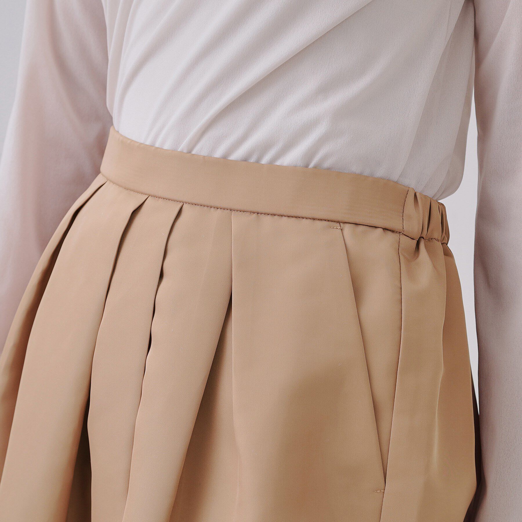 OPAQUE.CLIP「オーガンジータックコクーンスカート【洗濯機洗い可】」|スカート|