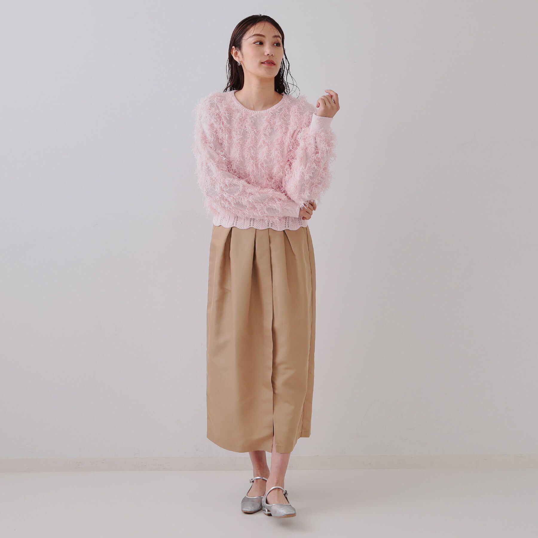 OPAQUE.CLIP「オーガンジータックコクーンスカート【洗濯機洗い可】」|スカート|