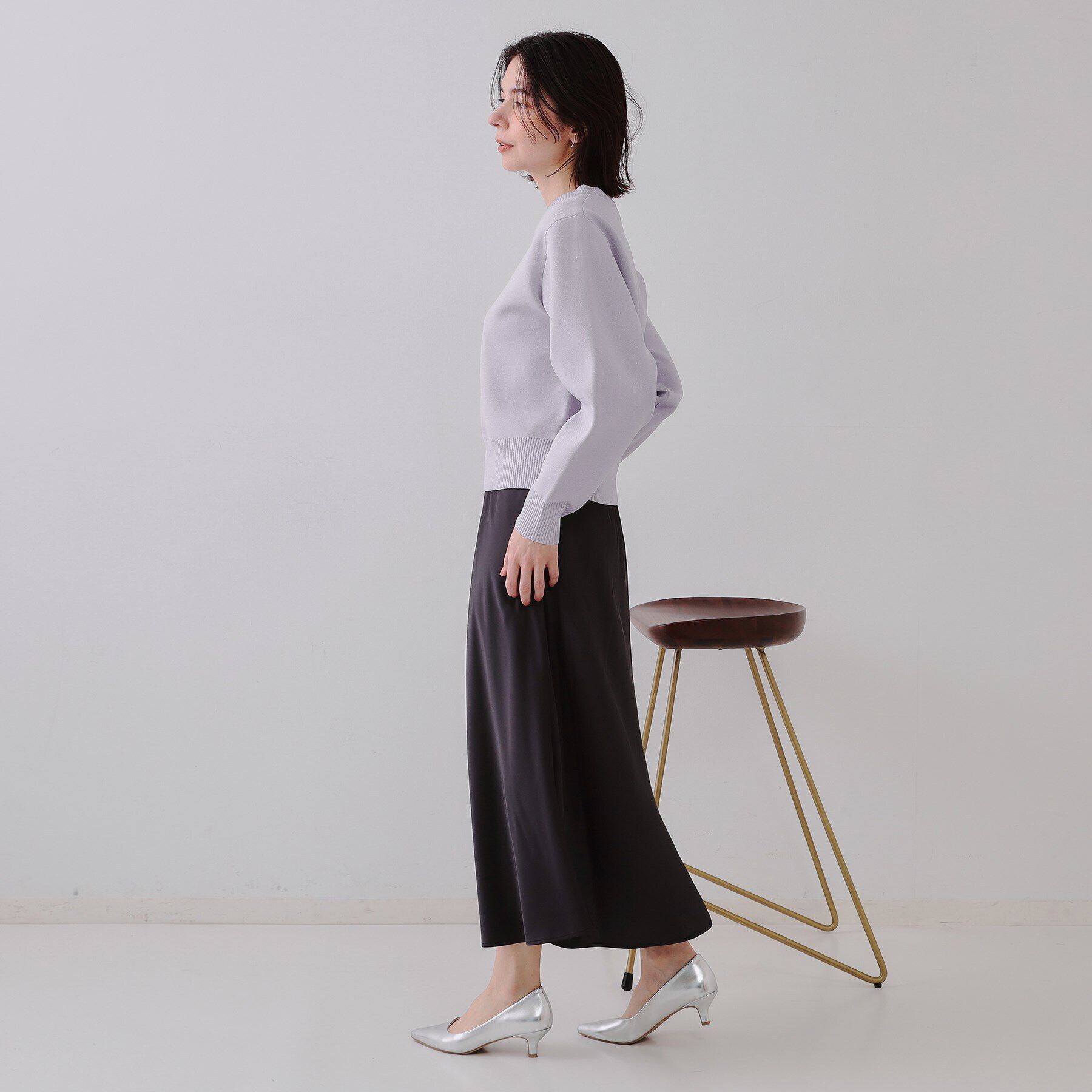 OPAQUE.CLIP「ラメボリュームスリーブニット【洗濯機洗い可】」|ニット・セーター|