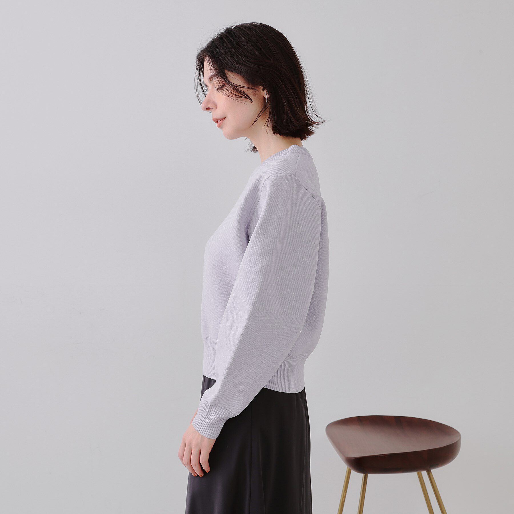 OPAQUE.CLIP「ラメボリュームスリーブニット【洗濯機洗い可】」|ニット・セーター|