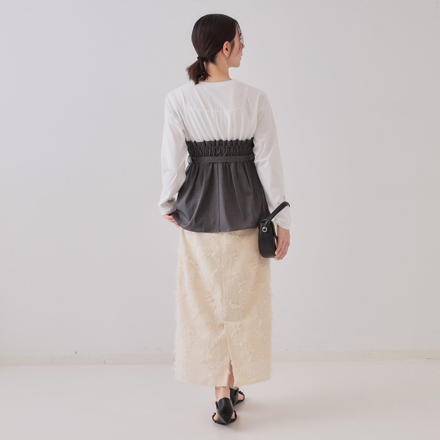 OPAQUE.CLIP「ベルト付ビスチェドッキングカットソー【洗濯機洗い可】」|Tシャツ・カットソー|