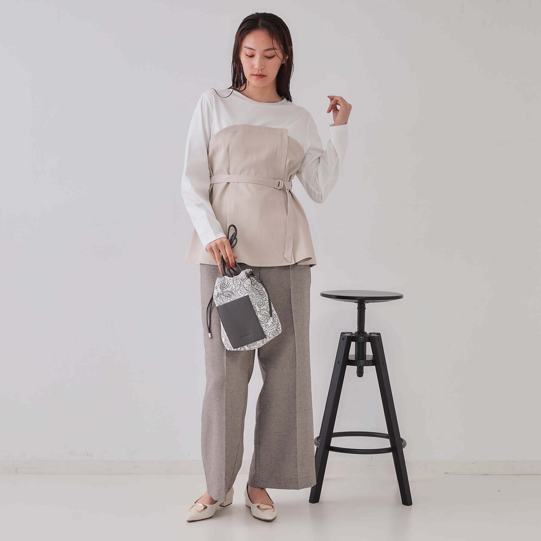 OPAQUE.CLIP「ベルト付ビスチェドッキングカットソー【洗濯機洗い可】」|Tシャツ・カットソー|