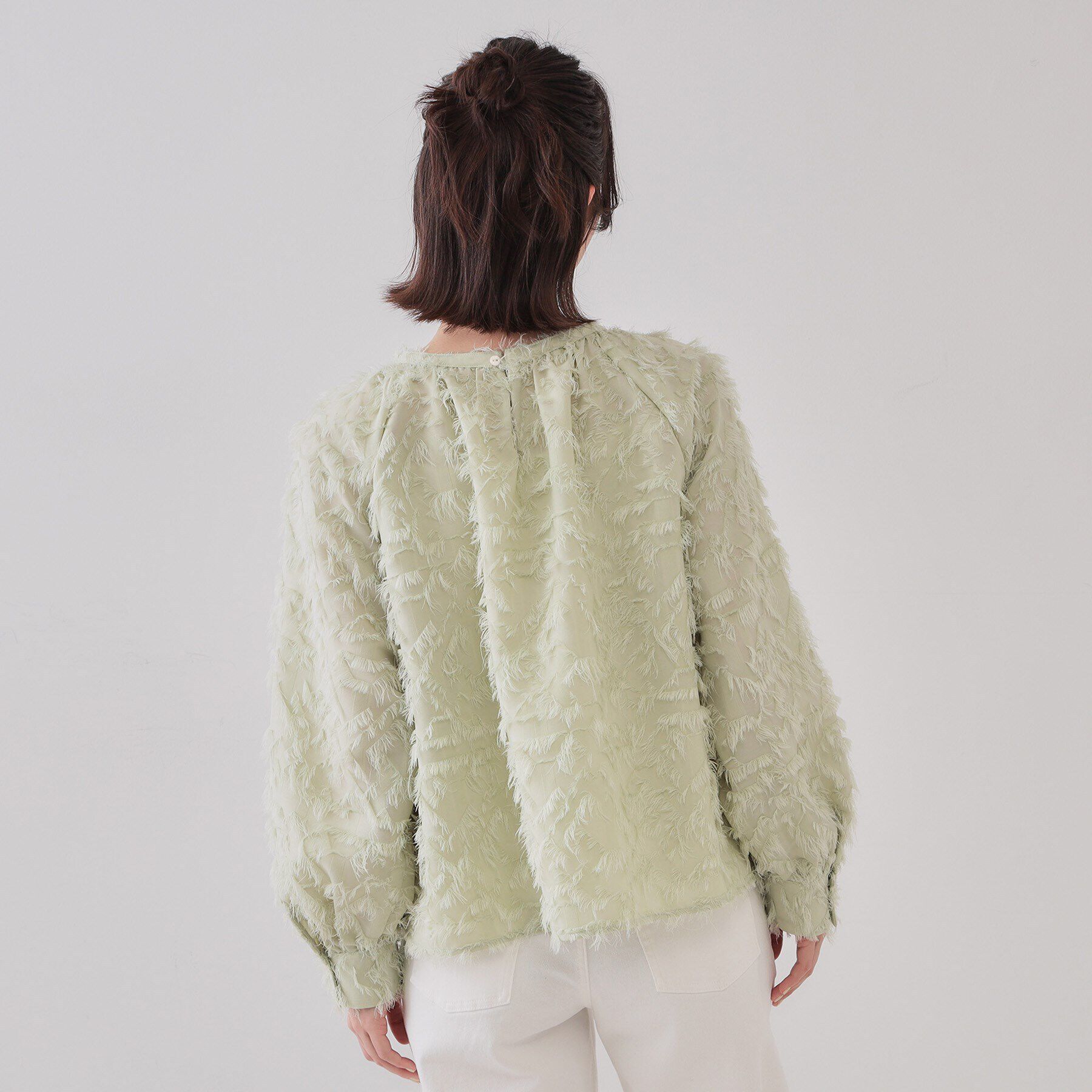 OPAQUE.CLIP「《VERY掲載》フリンジジャカードブラウス【洗濯機洗い可】」|シャツ・ブラウス|