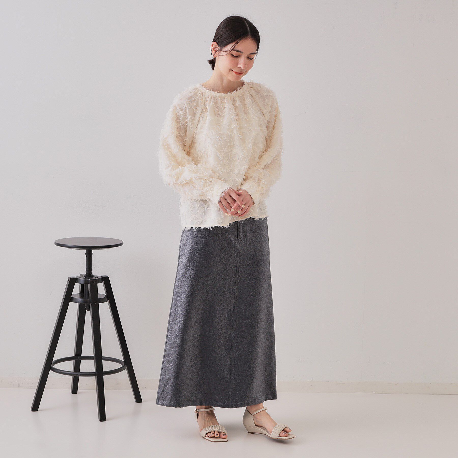 OPAQUE.CLIP「《VERY掲載》フリンジジャカードブラウス【洗濯機洗い可】」|シャツ・ブラウス|