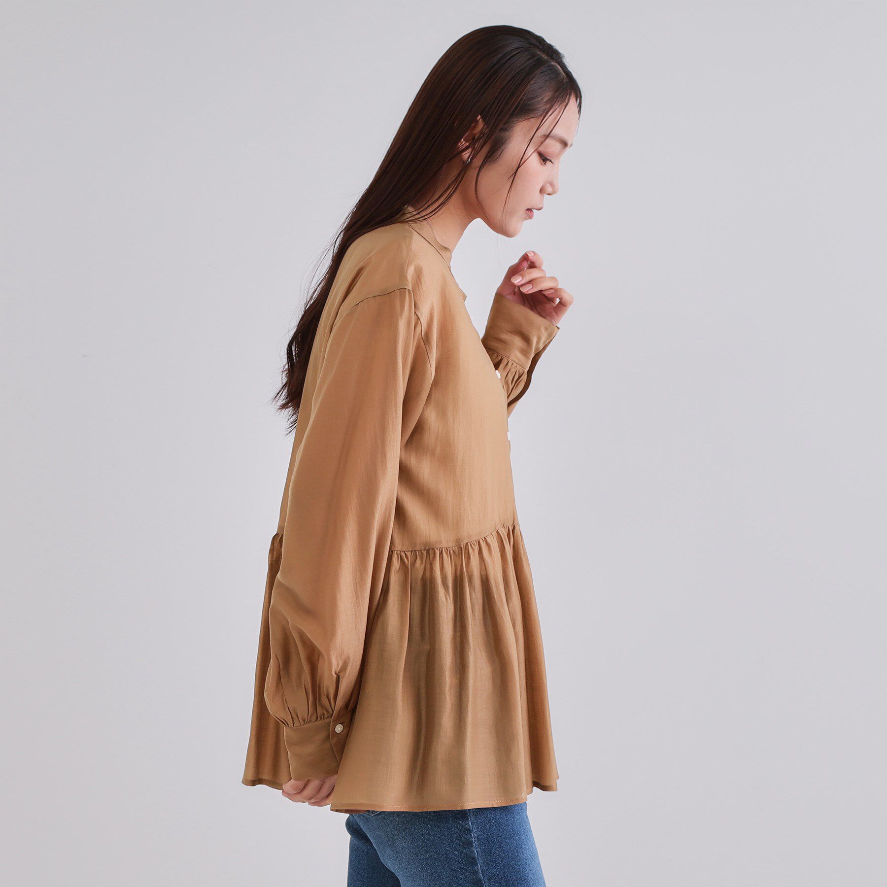 OPAQUE.CLIP「シアーペプラムブラウス【洗濯機洗い可】」|シャツ・ブラウス|