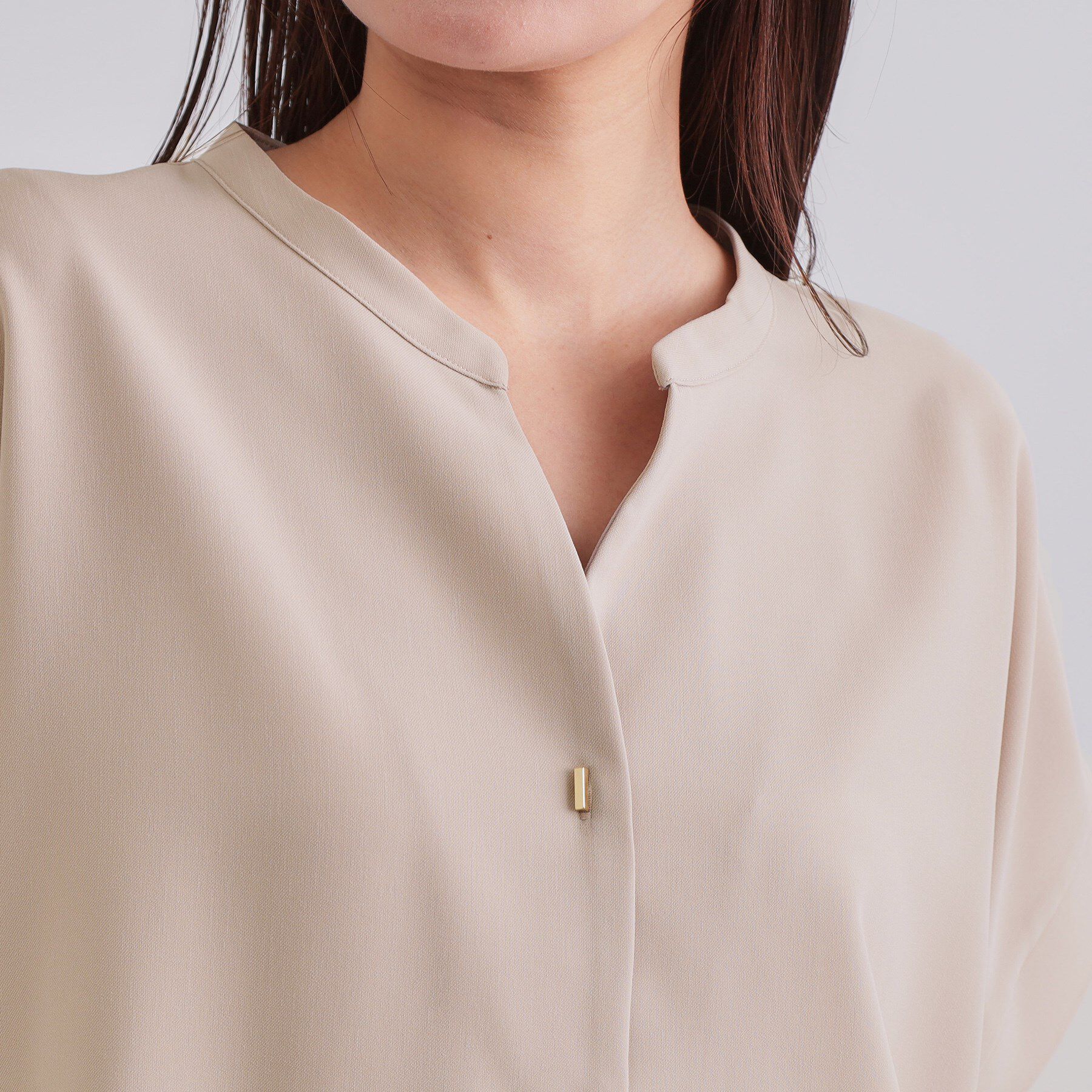 OPAQUE.CLIP「《7色展開/SS-LLサイズ》ストレッチスキッパーブラウス/セットアップ対応【洗濯機洗い可/防シワ】」|シャツ・ブラウス|