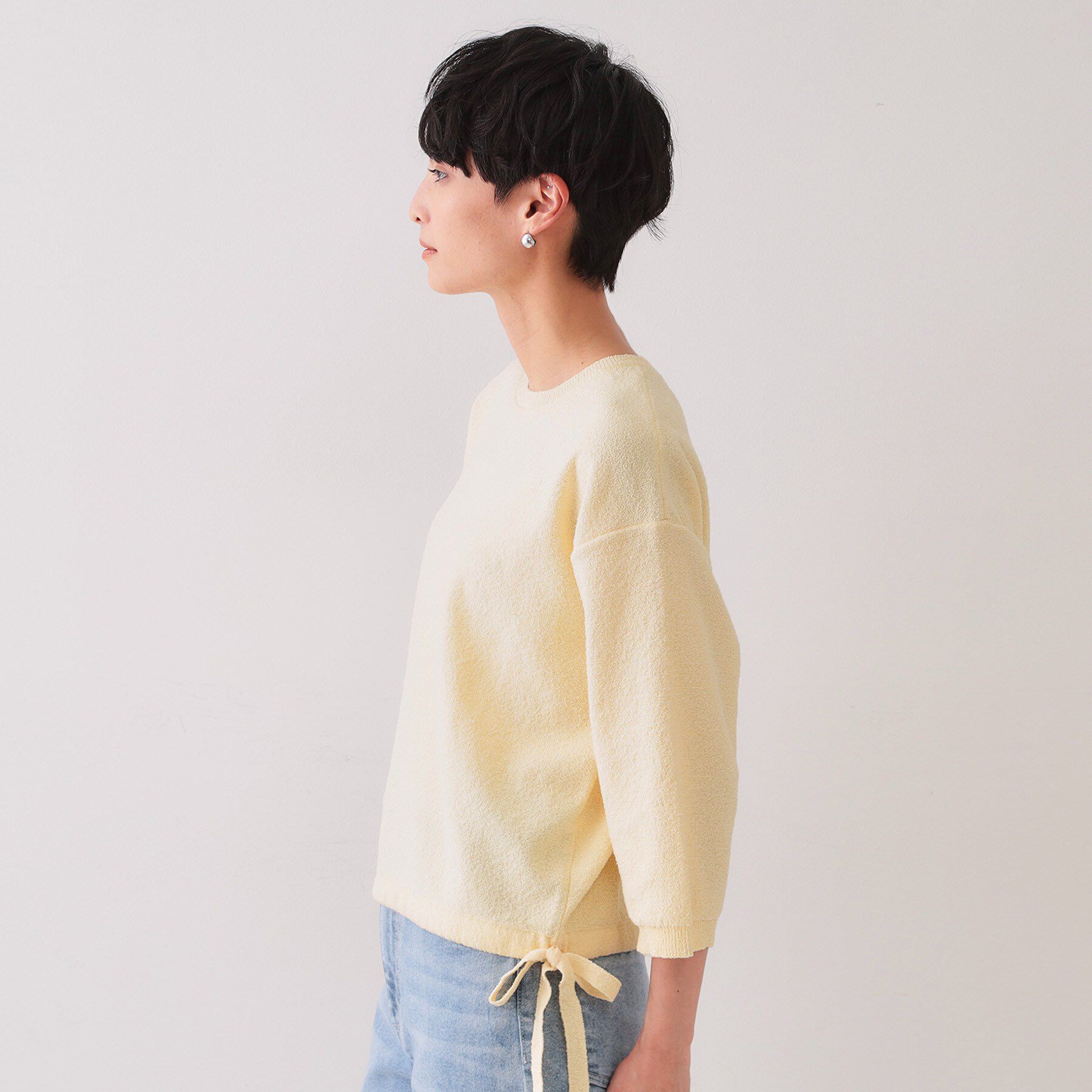 OPAQUE.CLIP「サイドリボンニット【洗濯機洗い可】」|ニット・セーター|