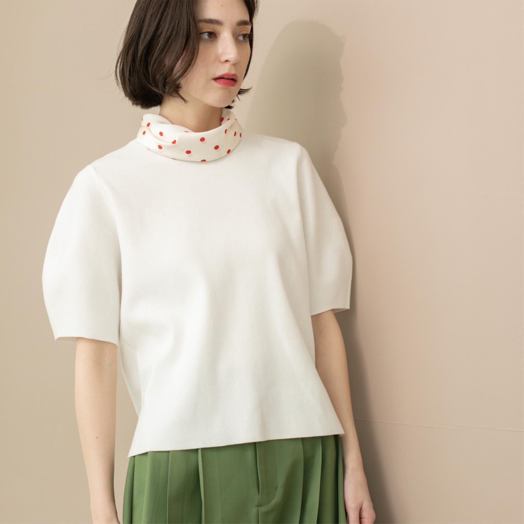 OPAQUE.CLIP「カーブスリーブニット【UV/洗濯機洗い可】」|ニット・セーター|