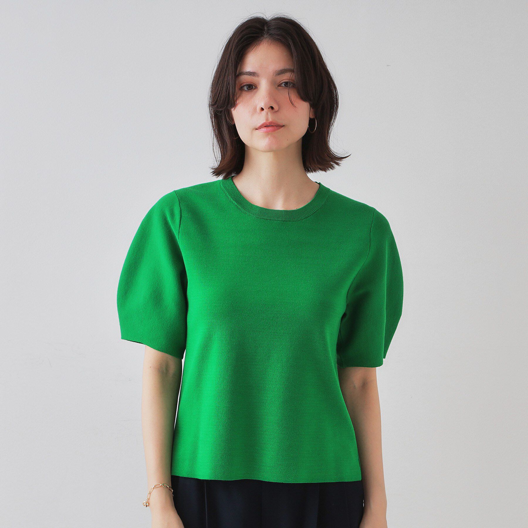 OPAQUE.CLIP「カーブスリーブニット【UV/洗濯機洗い可】」|ニット・セーター|