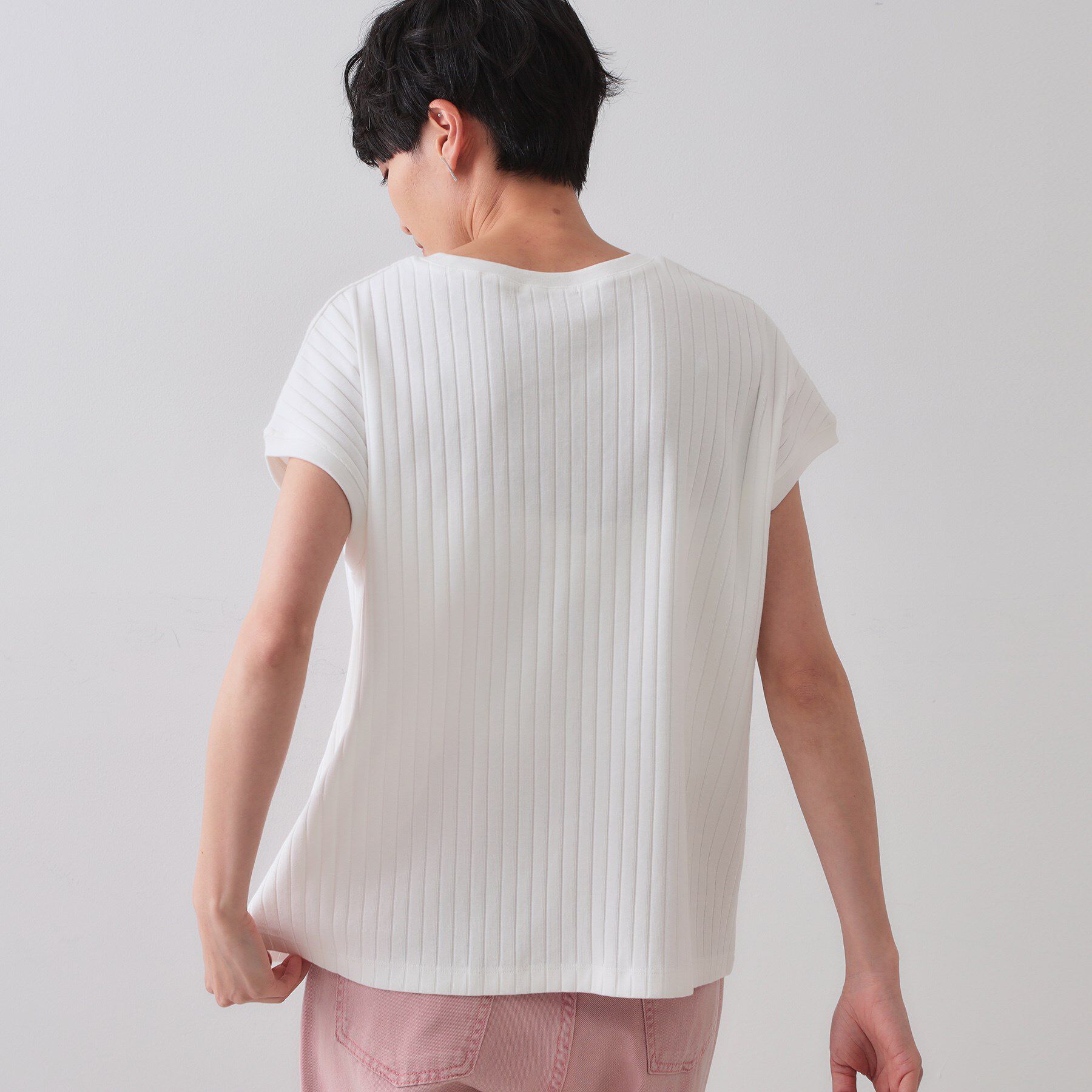 OPAQUE.CLIP「ワイドリブフレンチTシャツ【洗濯機洗い可】」|Tシャツ・カットソー|