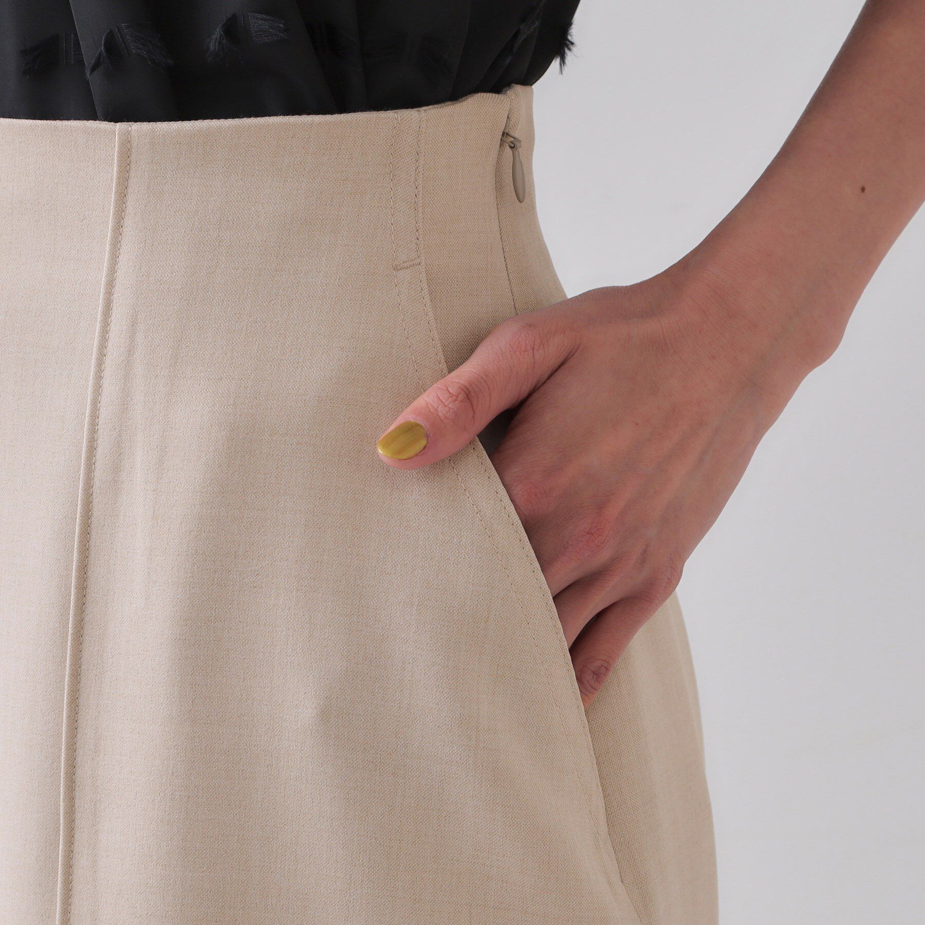 OPAQUE.CLIP「《5色展開/S-LLサイズ》リネンライクストレッチタイトスカート【洗濯機洗い可】」|スカート|