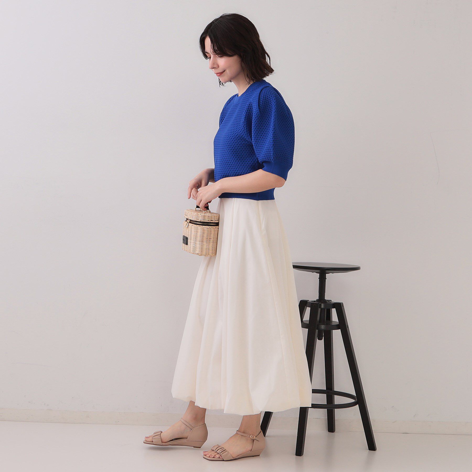 OPAQUE.CLIP「ぽこぽこパフスリーブニット【洗濯機洗い可/抗ピル】」|ニット・セーター|