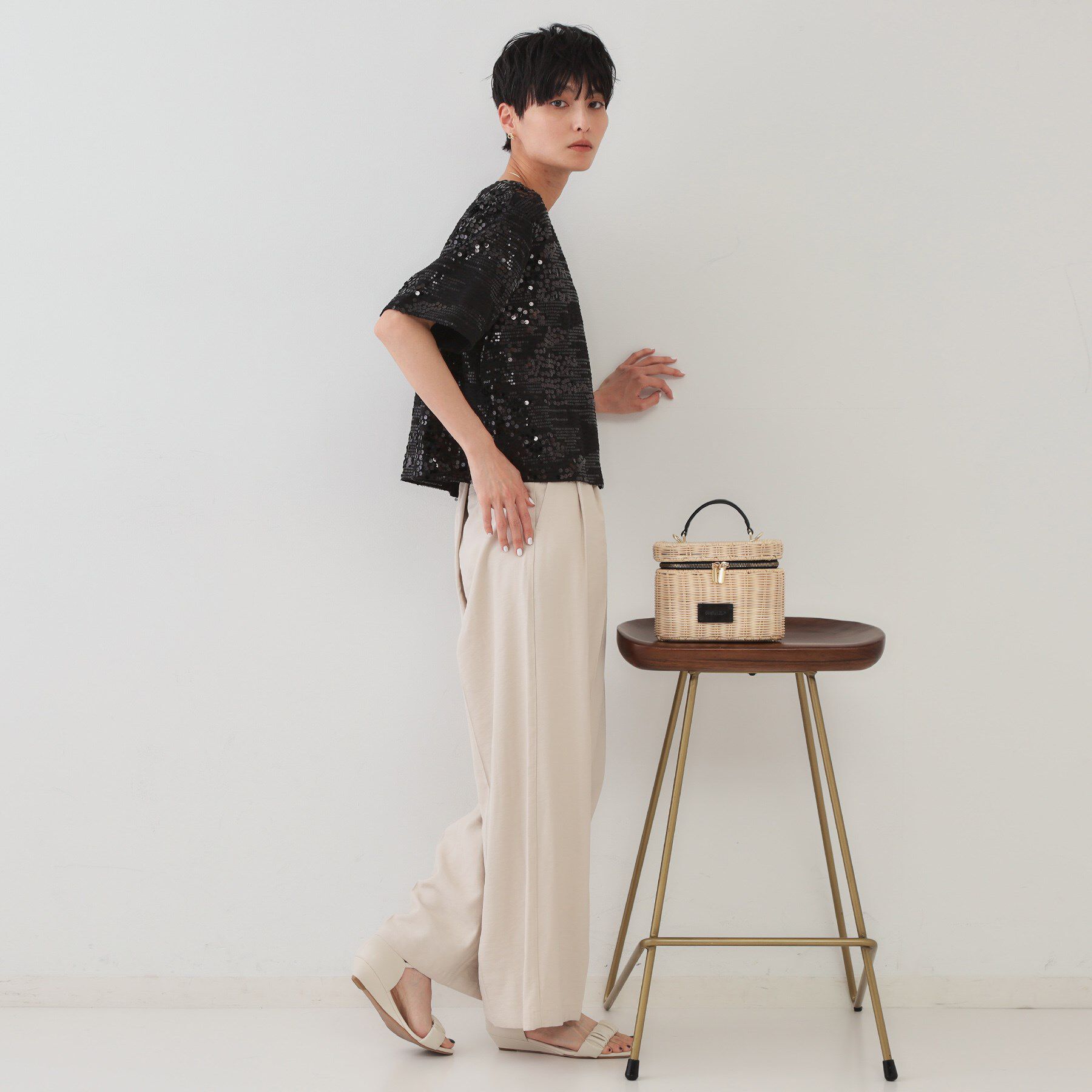 OPAQUE.CLIP「スパンコールブラウス【洗える】」|シャツ・ブラウス|