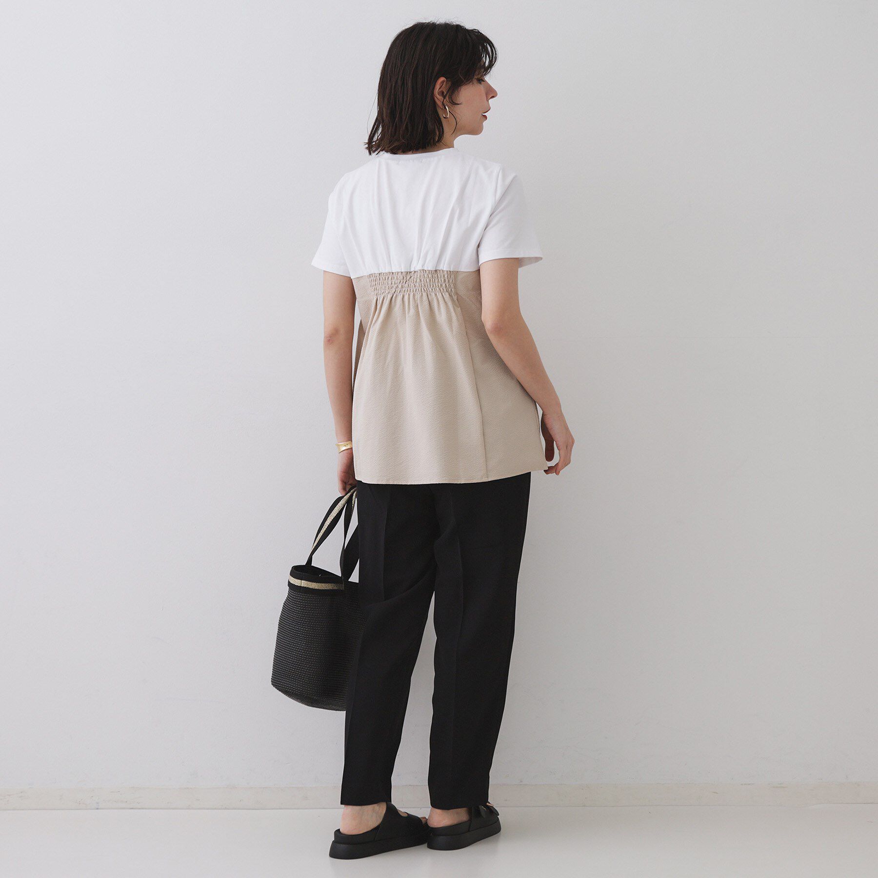 OPAQUE.CLIP「配色ビスチェドッキングカットソー【洗濯機洗い可】」|Tシャツ・カットソー|