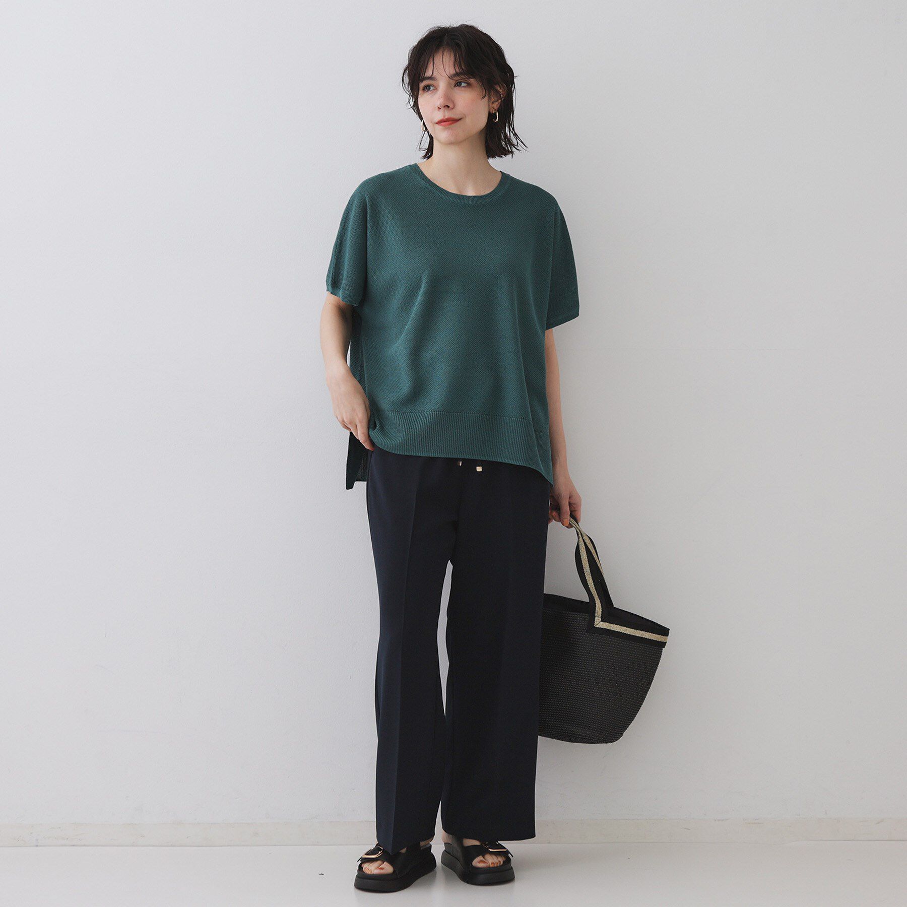 OPAQUE.CLIP「美脚イージーワイドパンツ【防シワ/洗濯機洗い可/抗ピル/ストレッチ】《丈が選べる/SS-LLサイズ/」|その他|