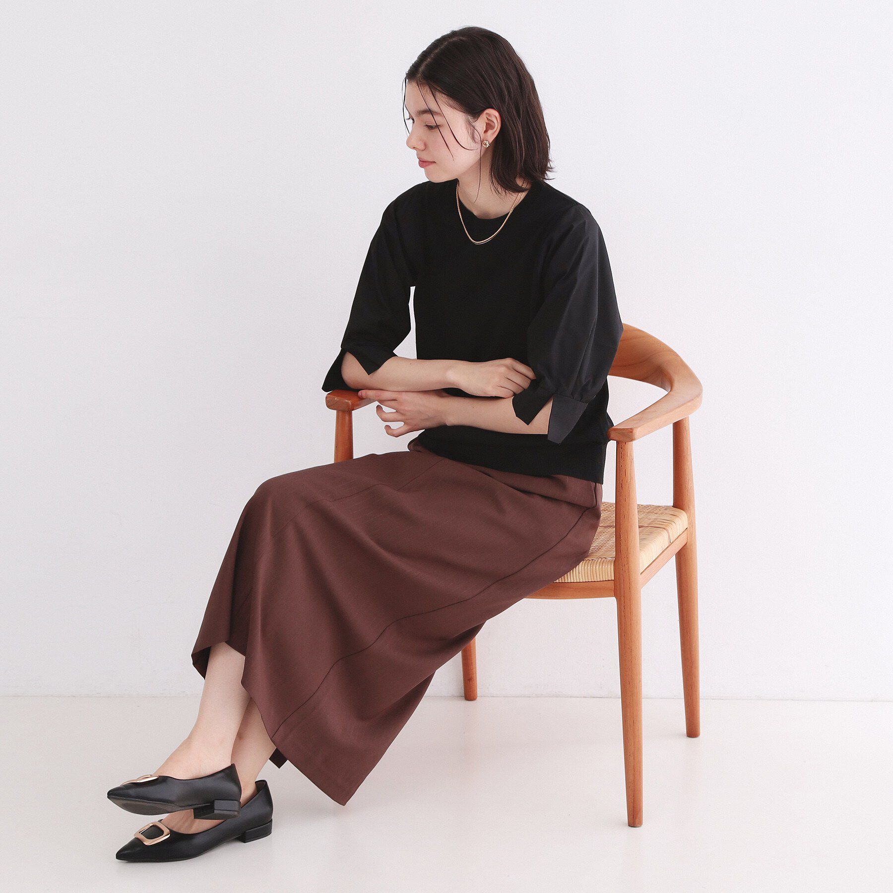 OPAQUE.CLIP「ドッキングスリーブニット【洗濯機洗い可/抗ピル】」|ニット・セーター|