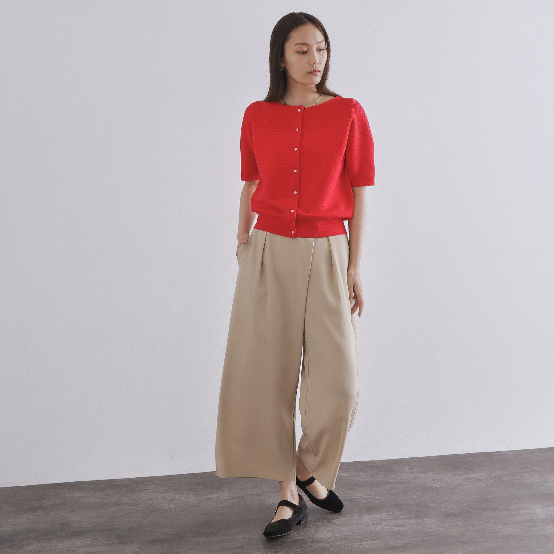 OPAQUE.CLIP「ガーダーニットカーディガン【UVケア/洗濯機洗い可】」|カーディガン|