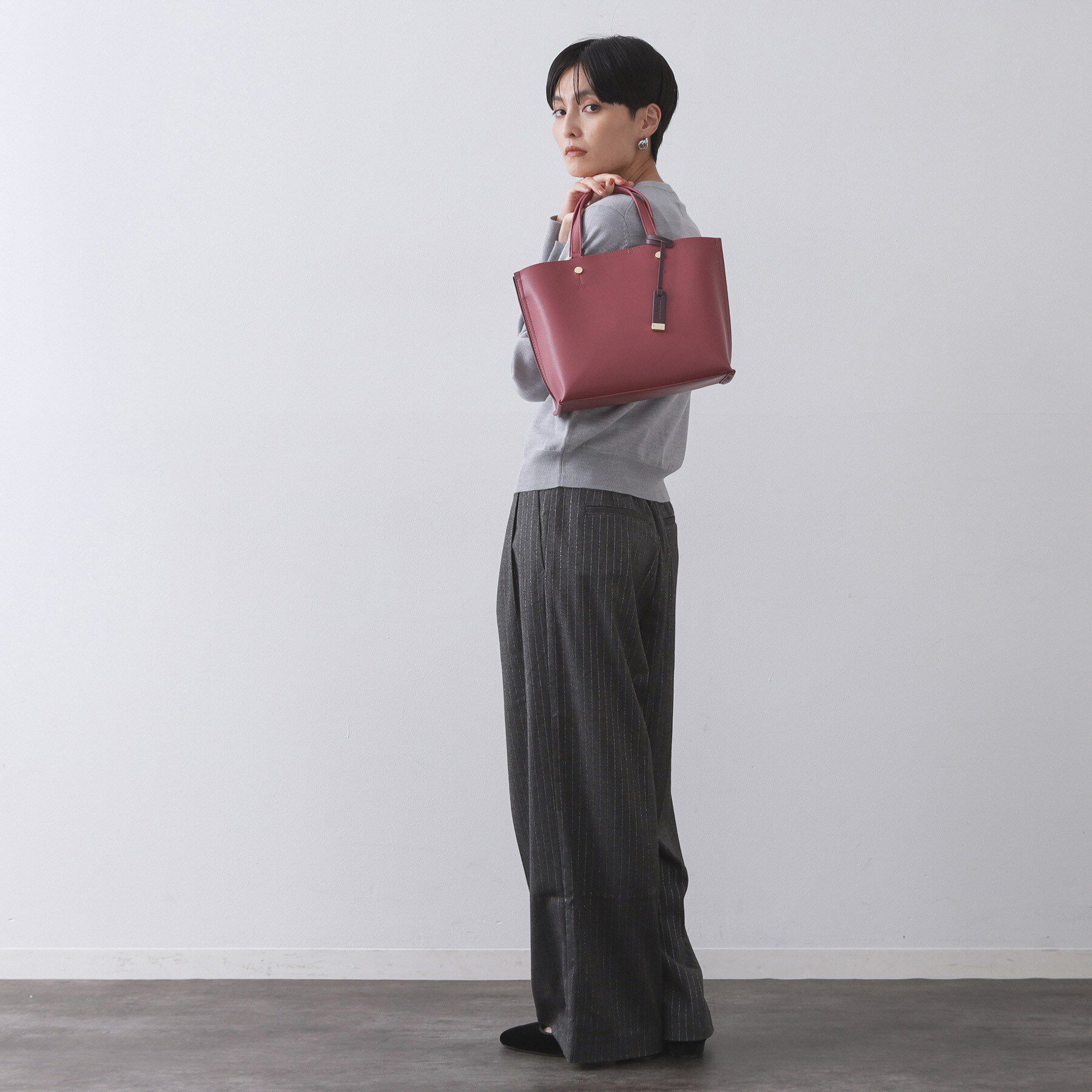 OPAQUE.CLIP「【2WAY/名品】バイカラー3層ミドルトートバッグ」|トートバッグ|