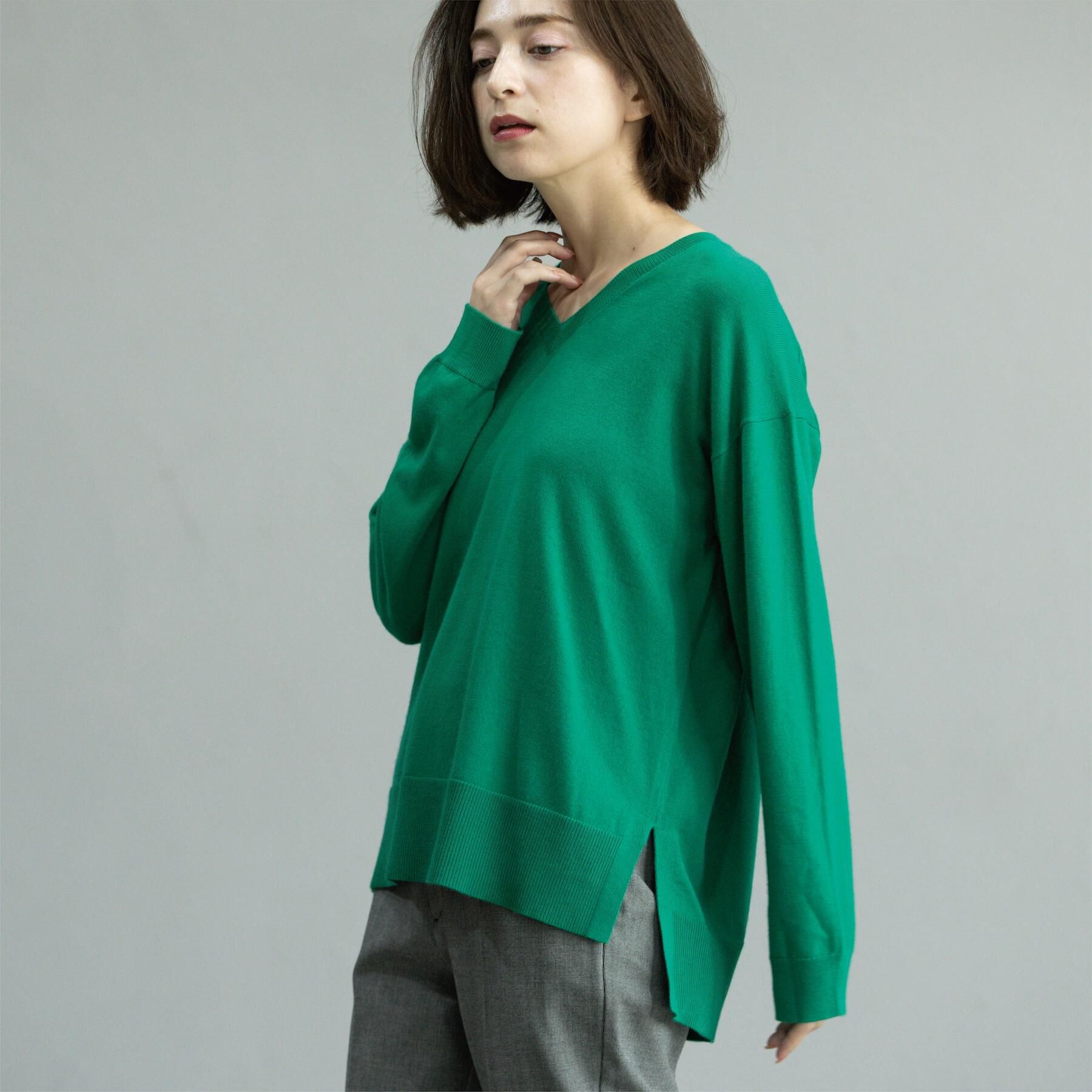 OPAQUE.CLIP「Vネックニット/エクストラファインメリノウール【THEシリーズ/洗濯機OK】」|ニット・セーター|