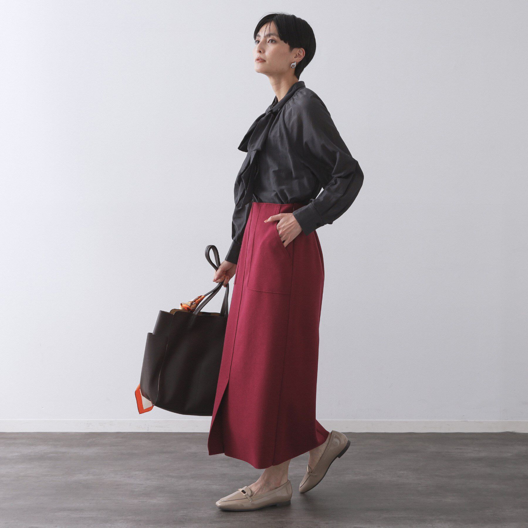 OPAQUE.CLIP「ウールライクタイトスカート【洗濯機洗い可】《8col》」|スカート|