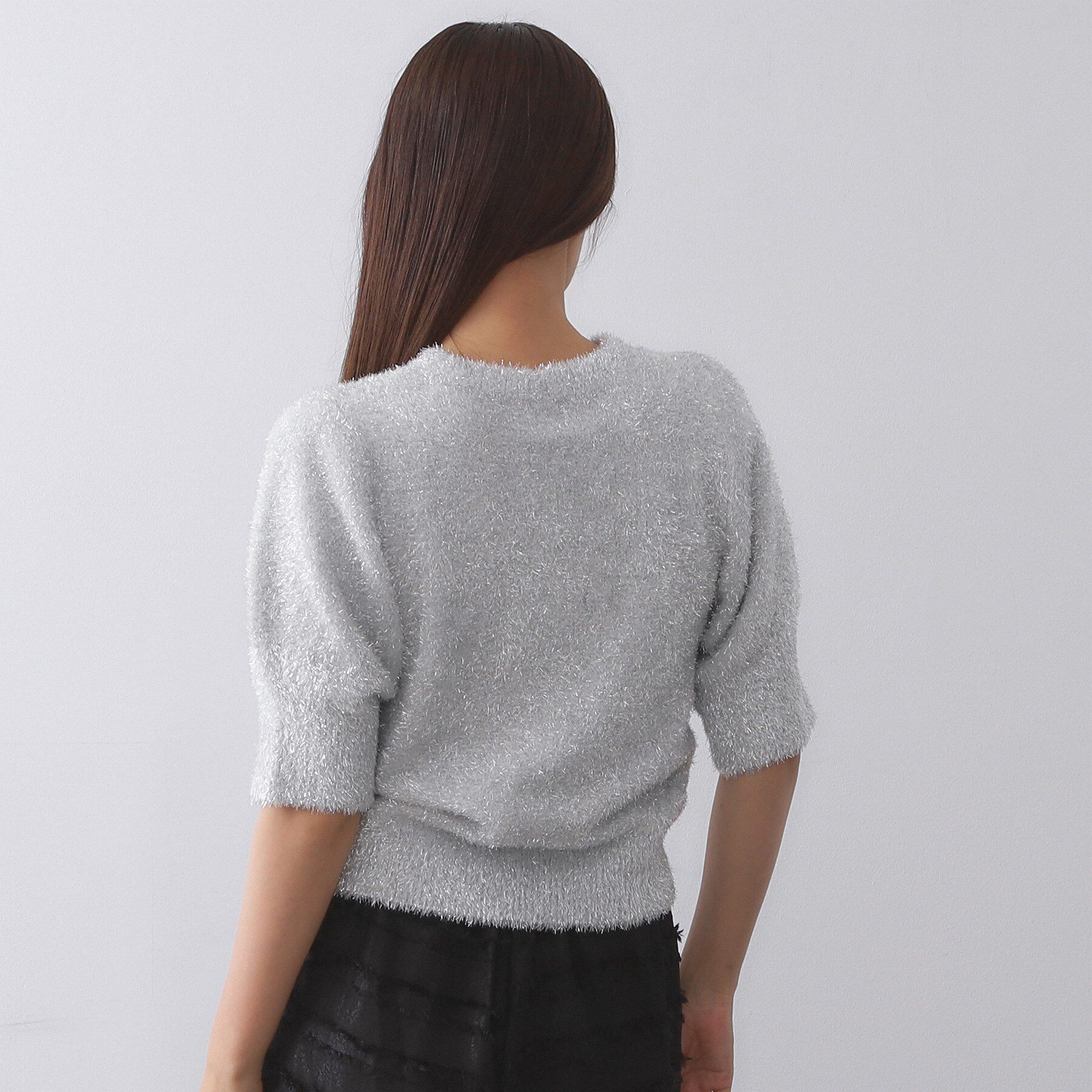 OPAQUE.CLIP「キラキラボリュームスリーブニット【洗濯機洗い可】」|ニット・セーター|