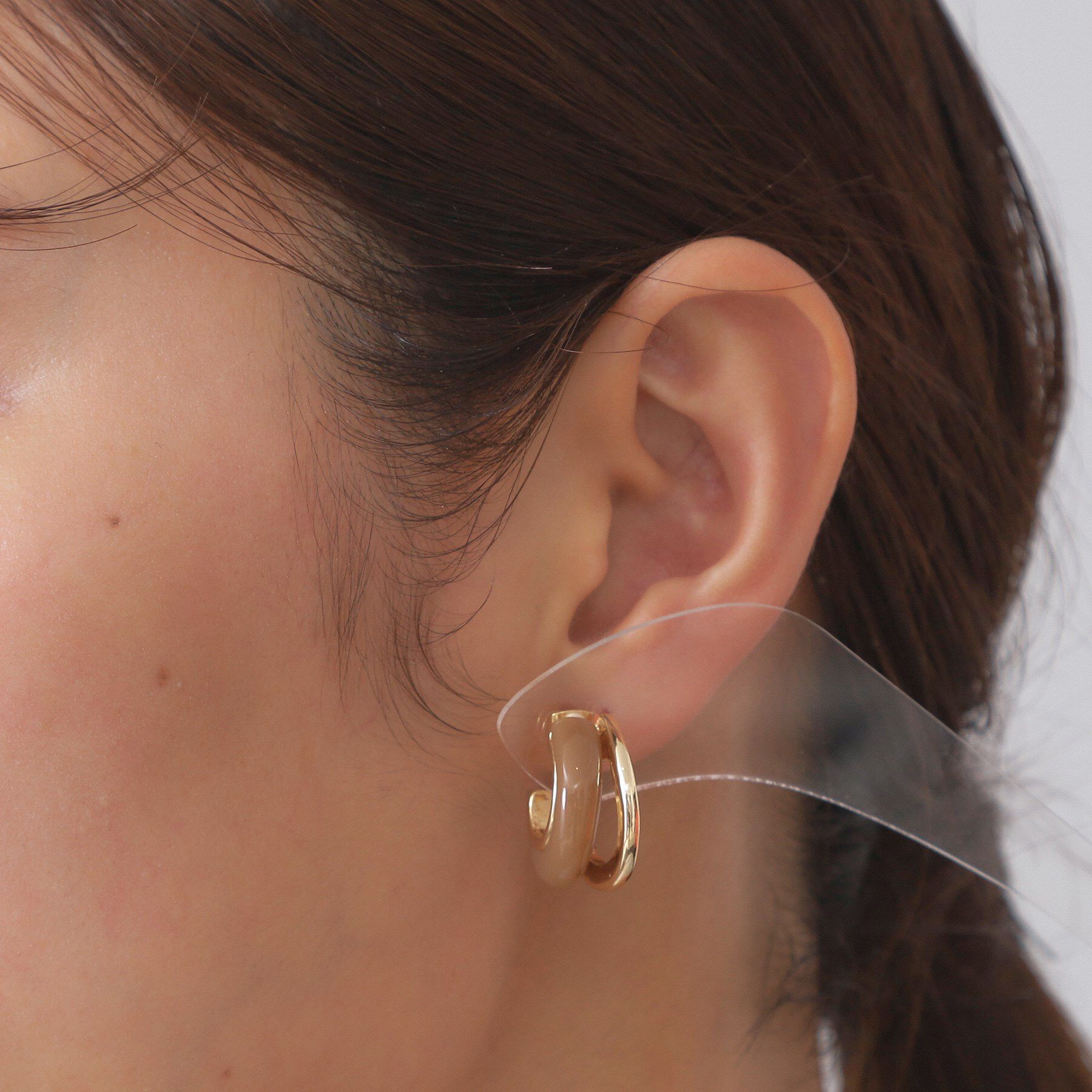 OPAQUE.CLIP「エポ&times;メタル2連ピアス」|ピアス|